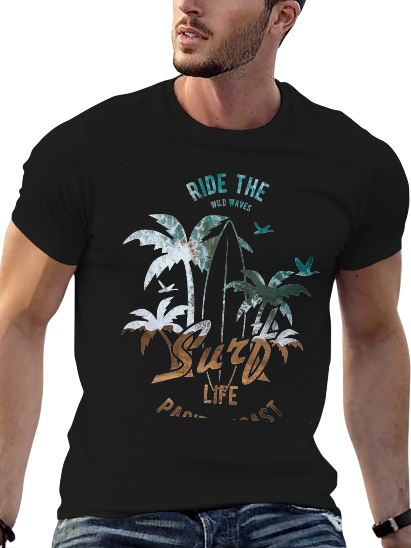 Ride The Wild Waves Surf Life T-Shirt