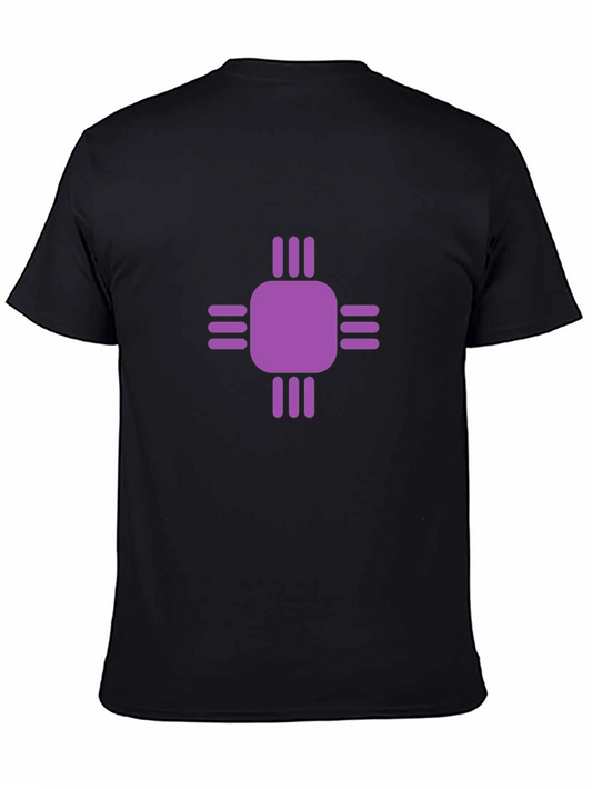 Purple Zia Symbol Black T-Shirt