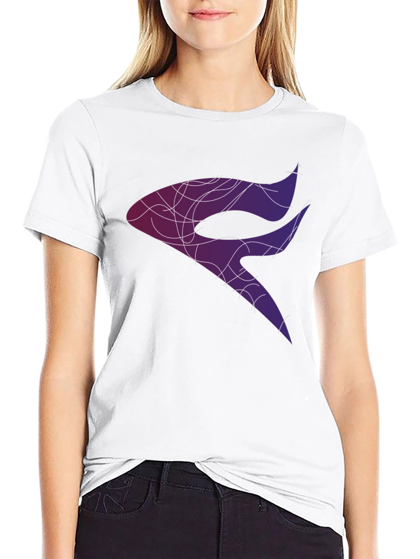 Abstract Design Graphic Tee - Black
