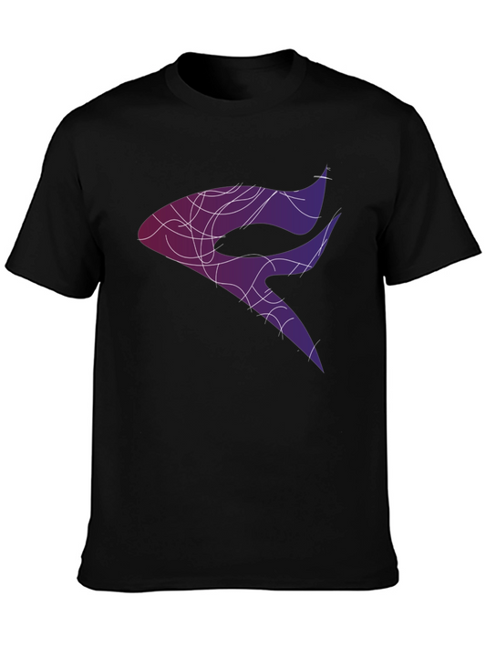 Abstract Design Graphic Tee - Black
