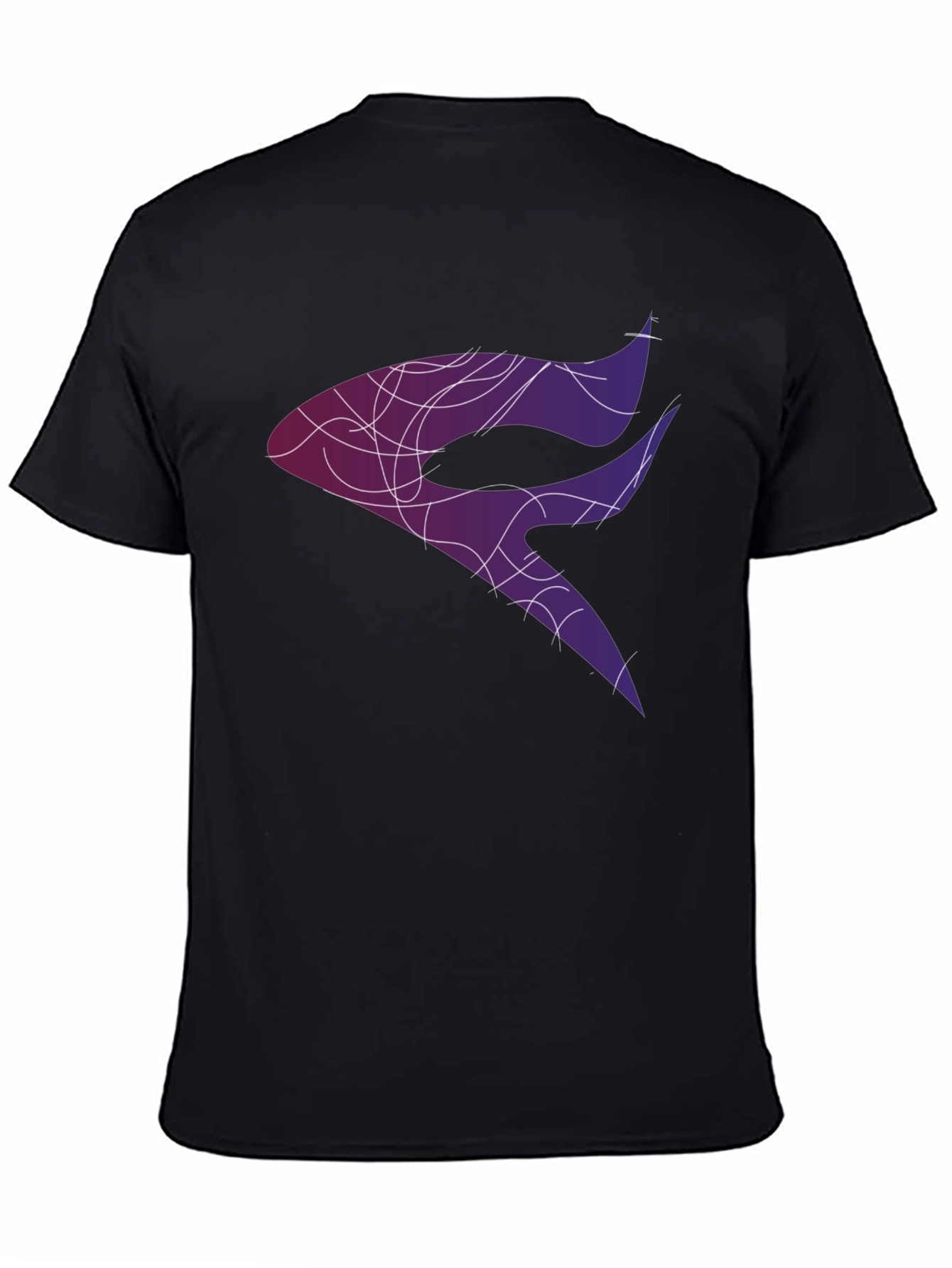 Abstract Design Graphic Tee - Black