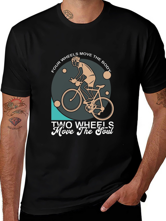 Cycling T-Shirt - Two Wheels Move The Soul - Gift for Cyclists