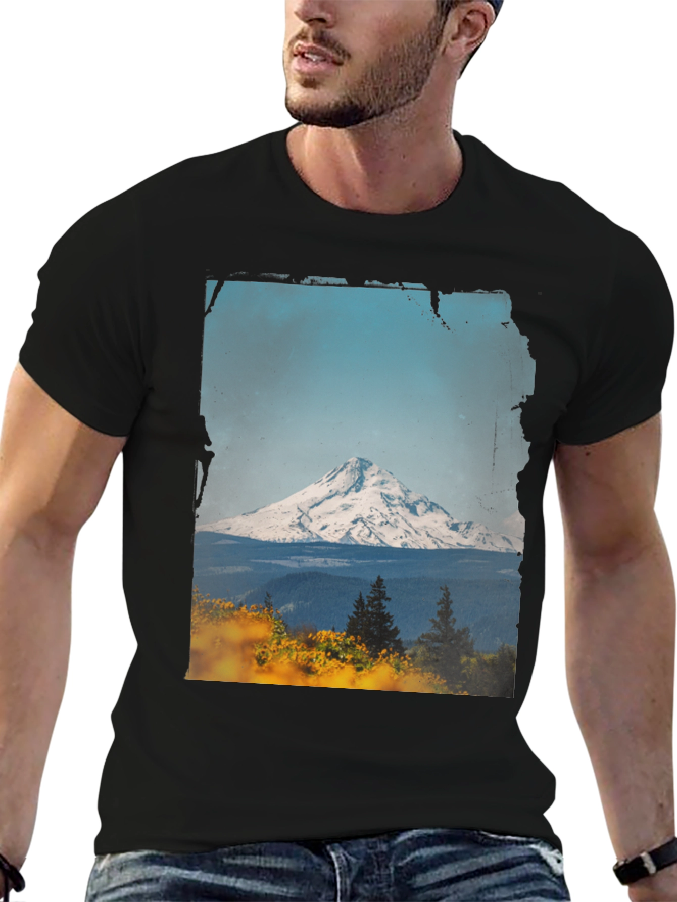 Mountain View Graphic Tee - Black Casual Shirt