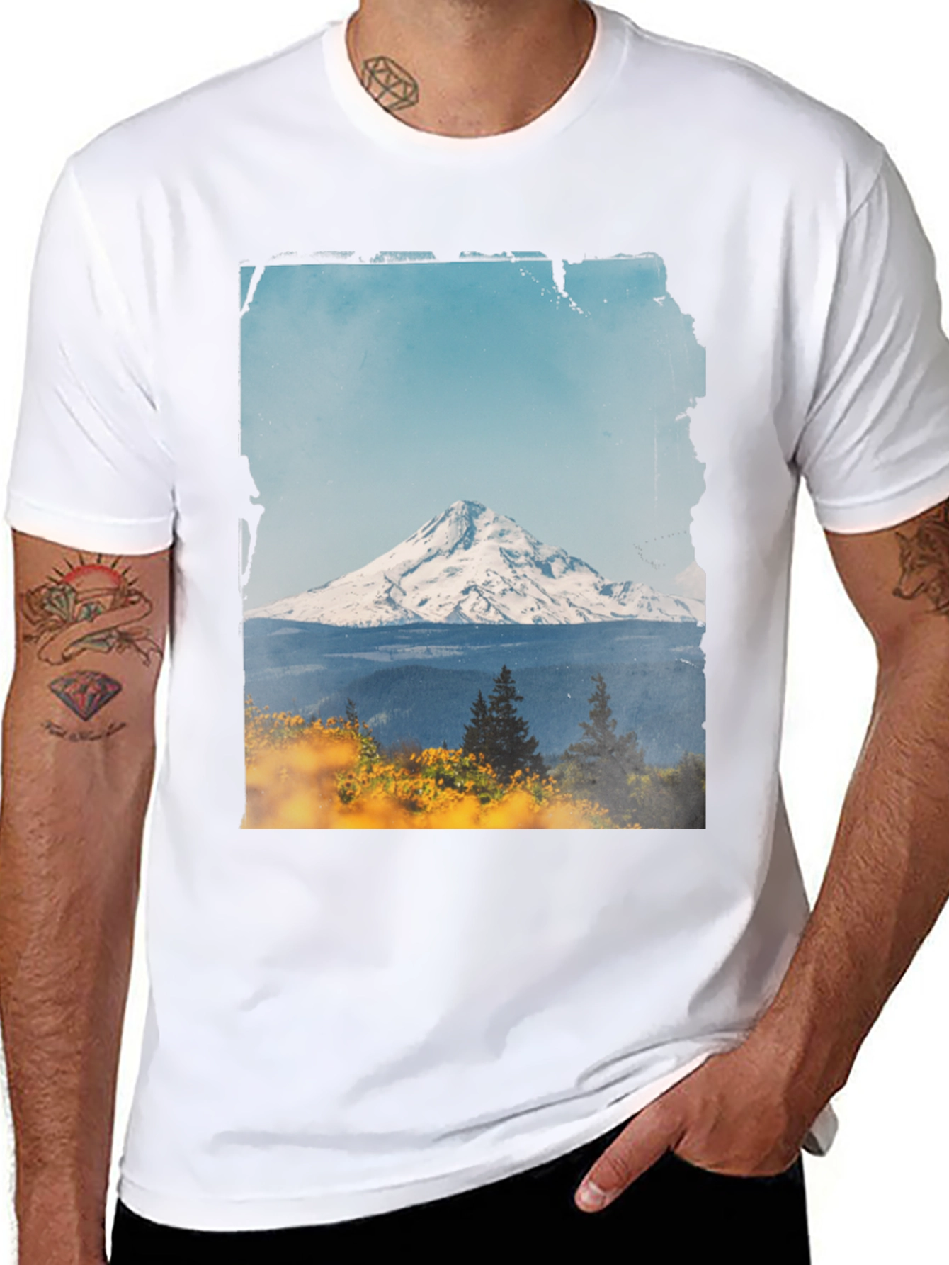 Mountain View Graphic Tee - Black Casual Shirt