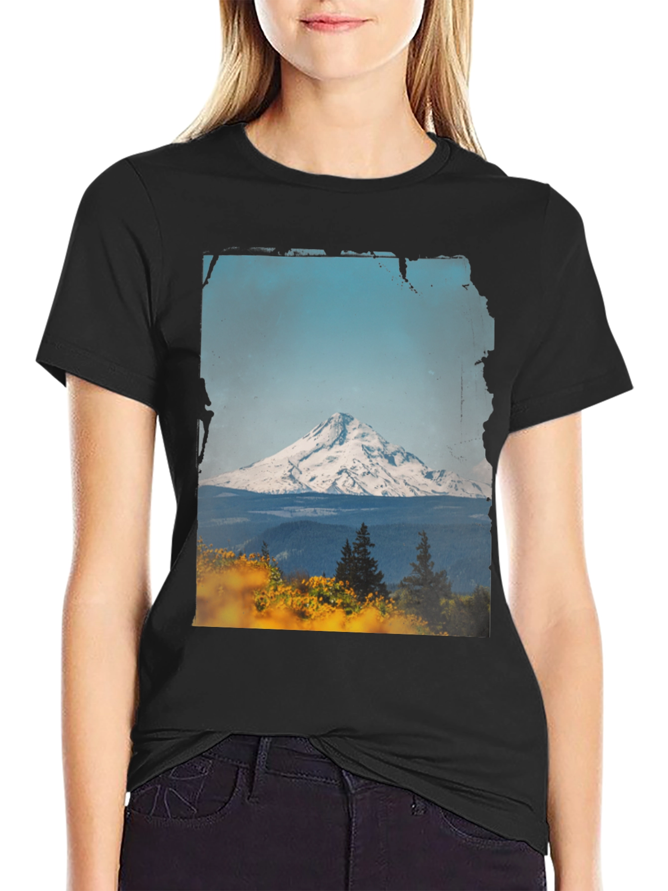Mountain View Graphic Tee - Black Casual Shirt