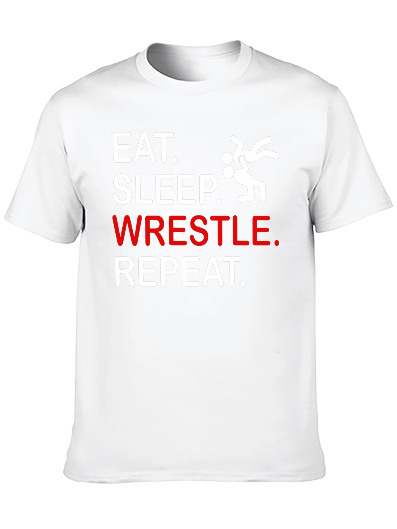 Eat Sleep Wrestle Repeat Black Graphic T-Shirt