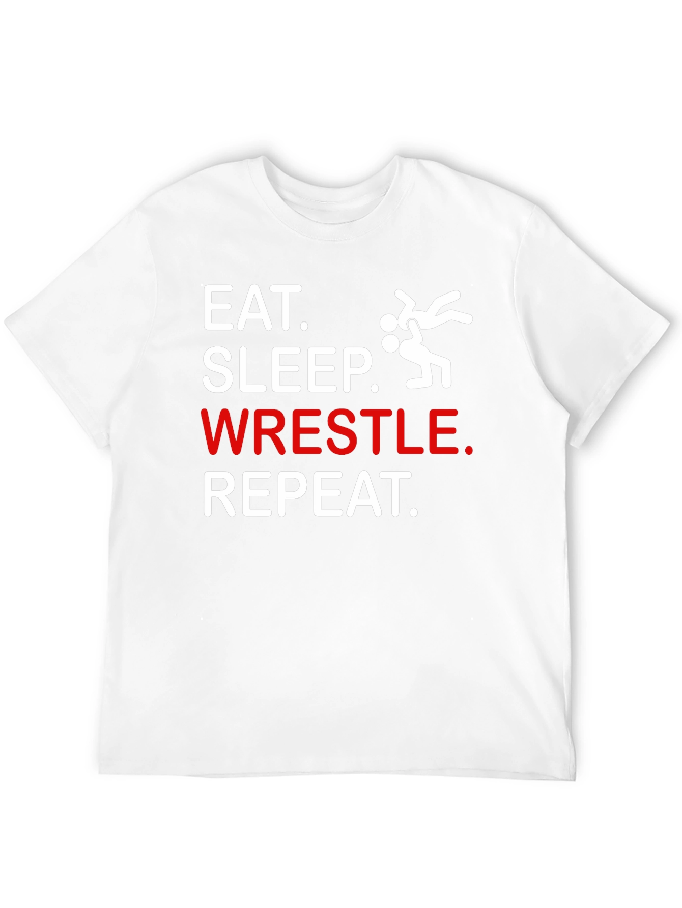 Eat Sleep Wrestle Repeat Black Graphic T-Shirt