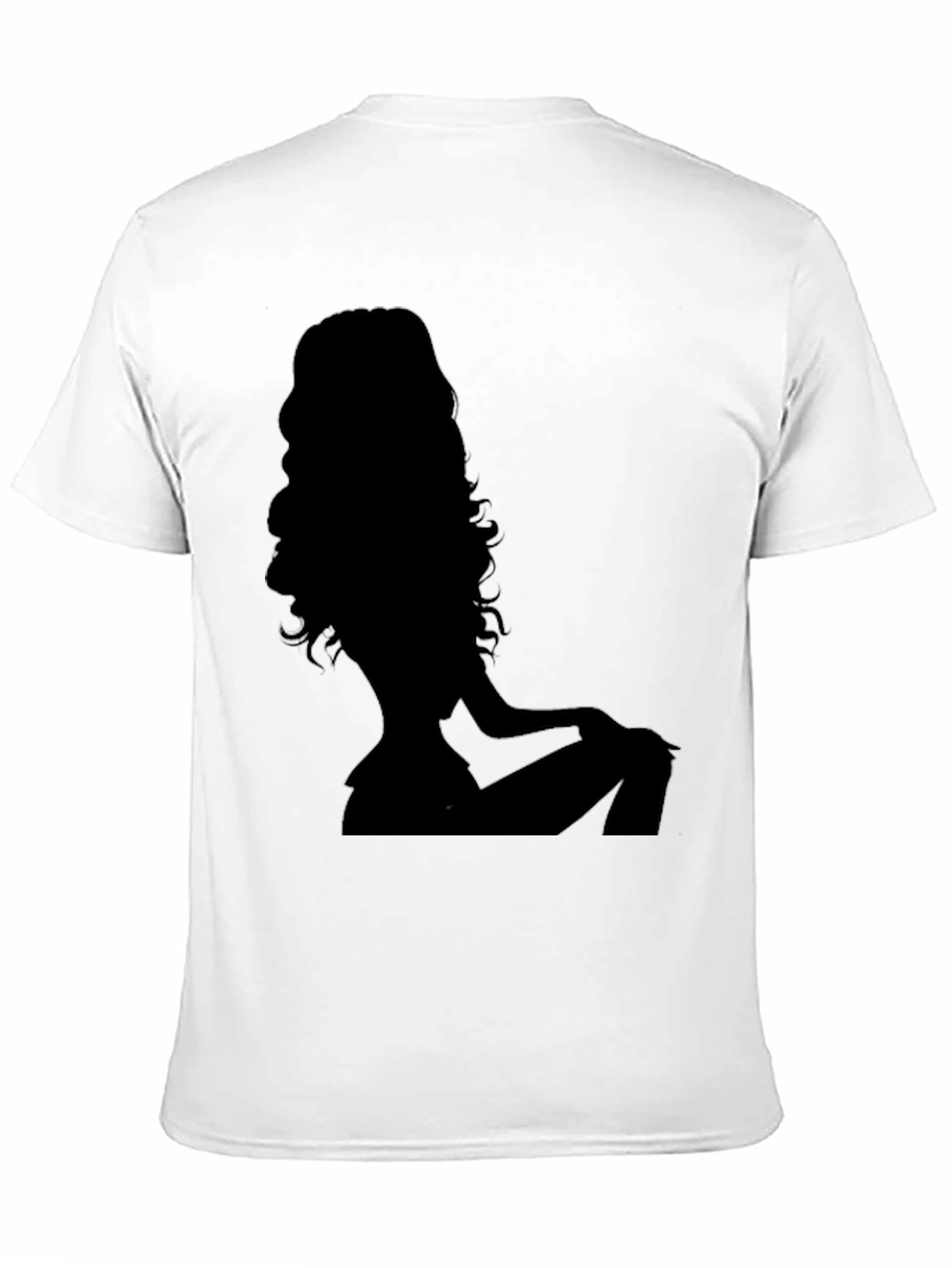 Silhouette Woman Graphic Tee - Black Cotton T-Shirt