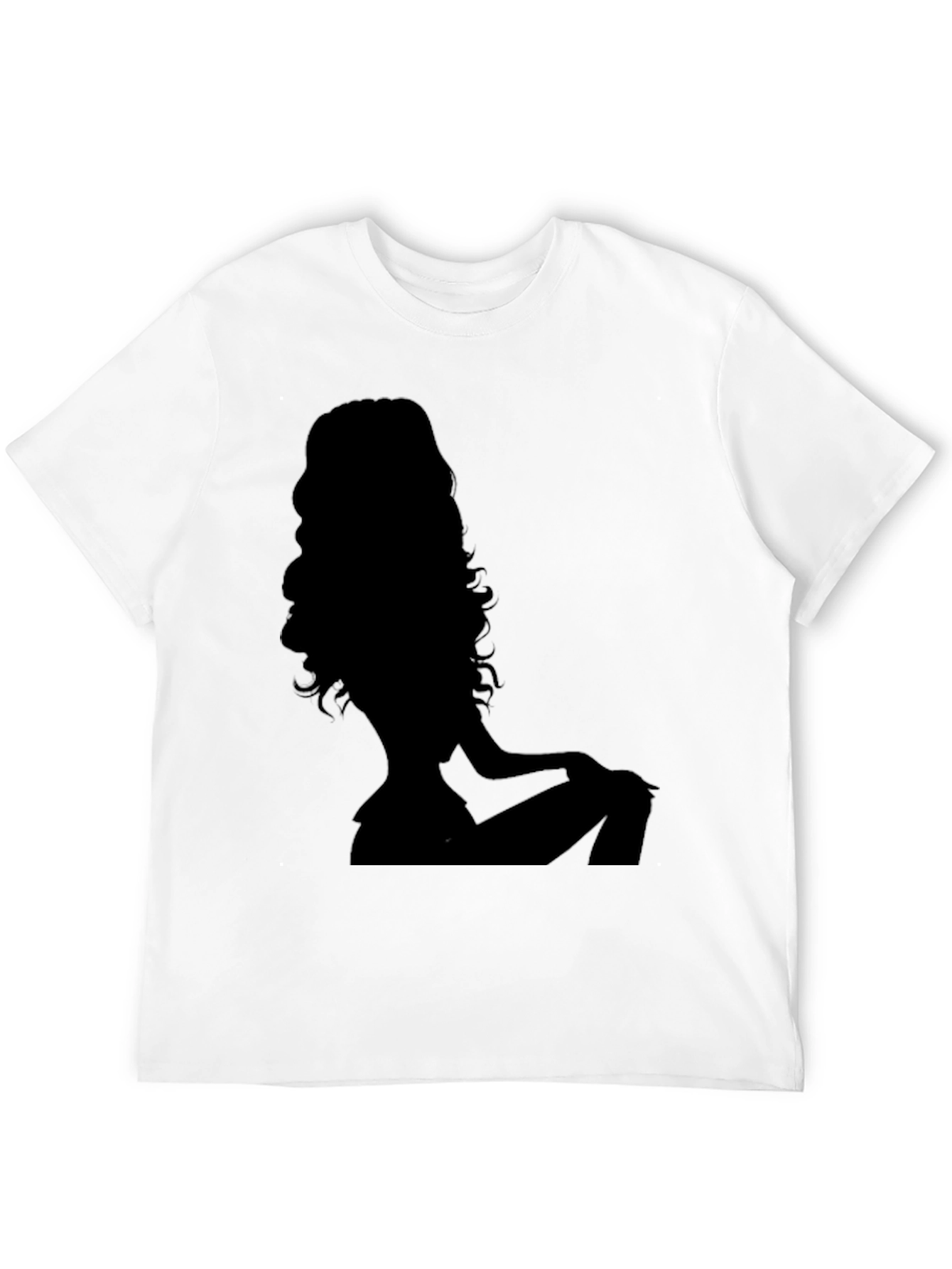 Silhouette Woman Graphic Tee - Black Cotton T-Shirt