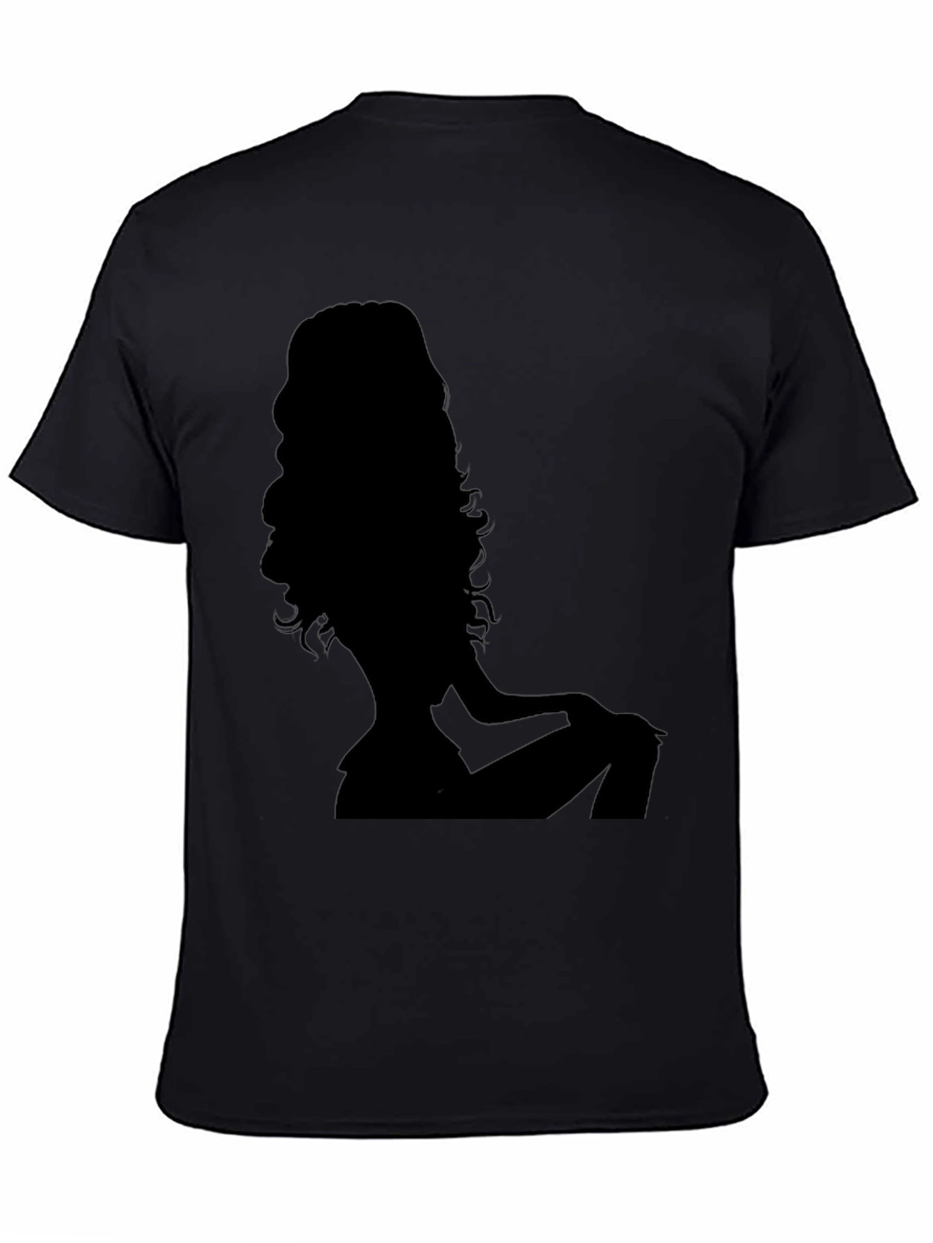 Silhouette Woman Graphic Tee - Black Cotton T-Shirt