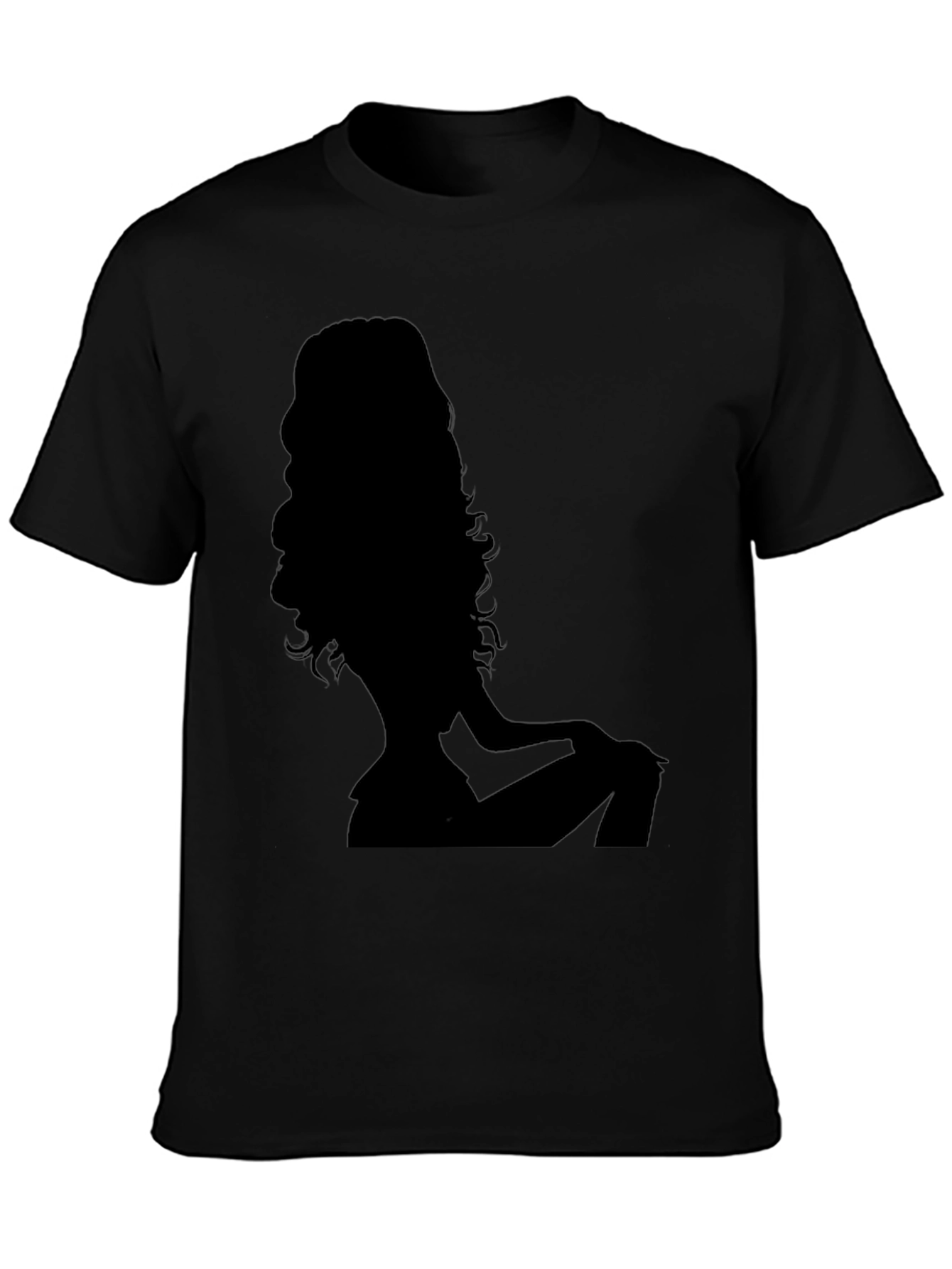 Silhouette Woman Graphic Tee - Black Cotton T-Shirt