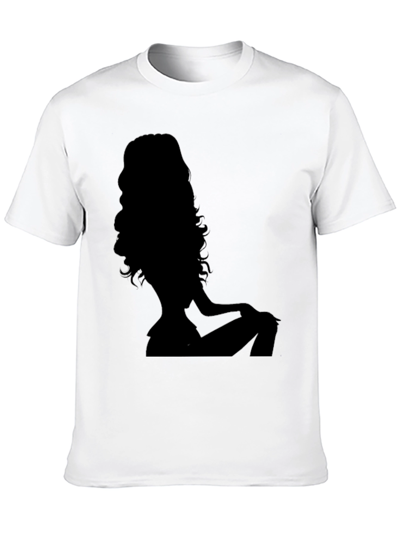 Silhouette Woman Graphic Tee - Black Cotton T-Shirt