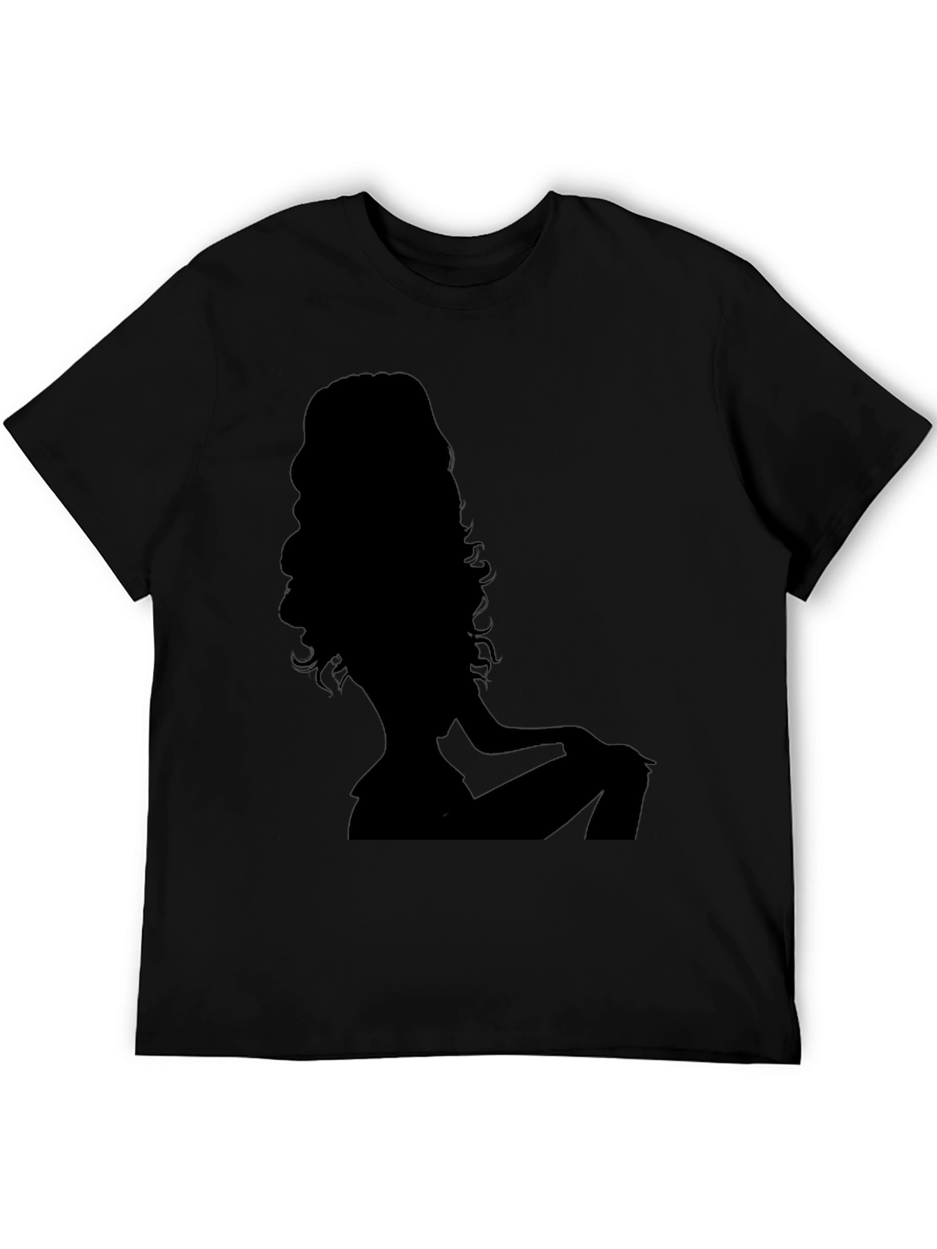 Silhouette Woman Graphic Tee - Black Cotton T-Shirt