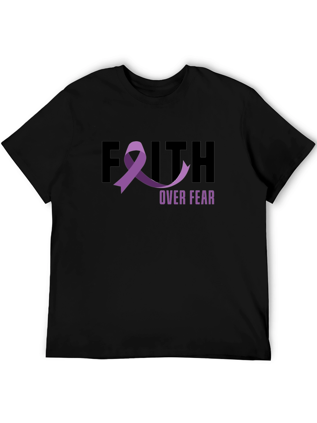 Faith Over Fear Purple Ribbon T-Shirt