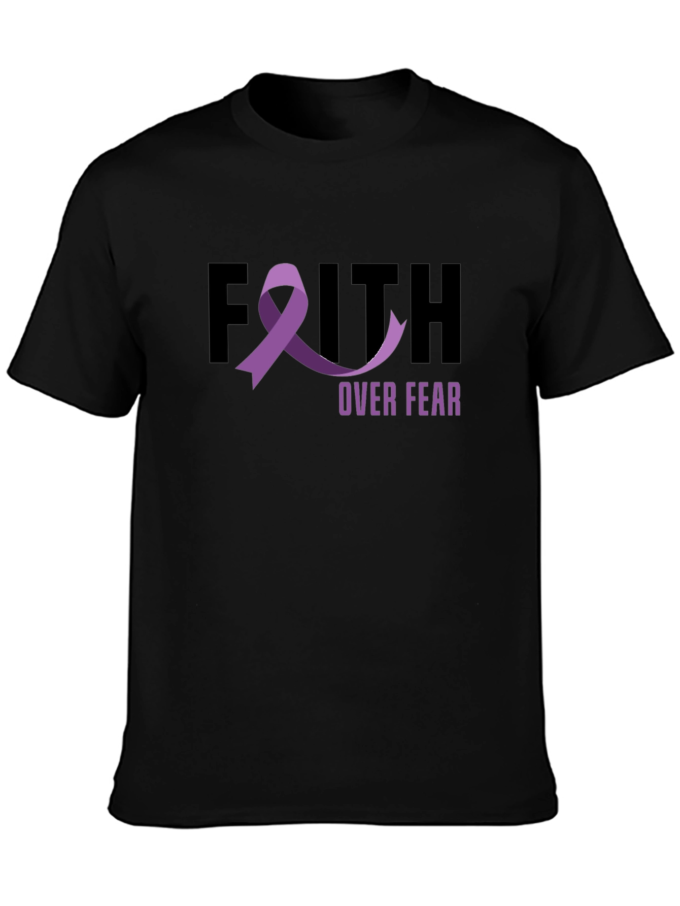 Faith Over Fear Purple Ribbon T-Shirt