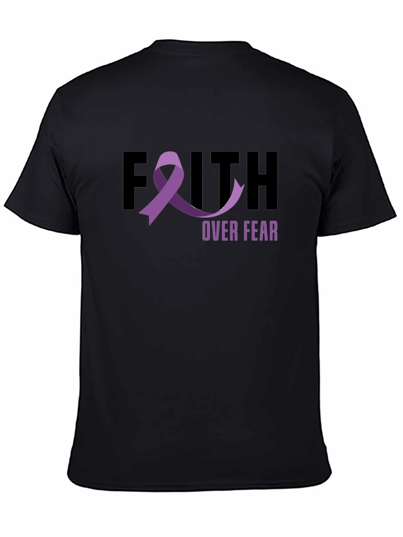 Faith Over Fear Purple Ribbon T-Shirt