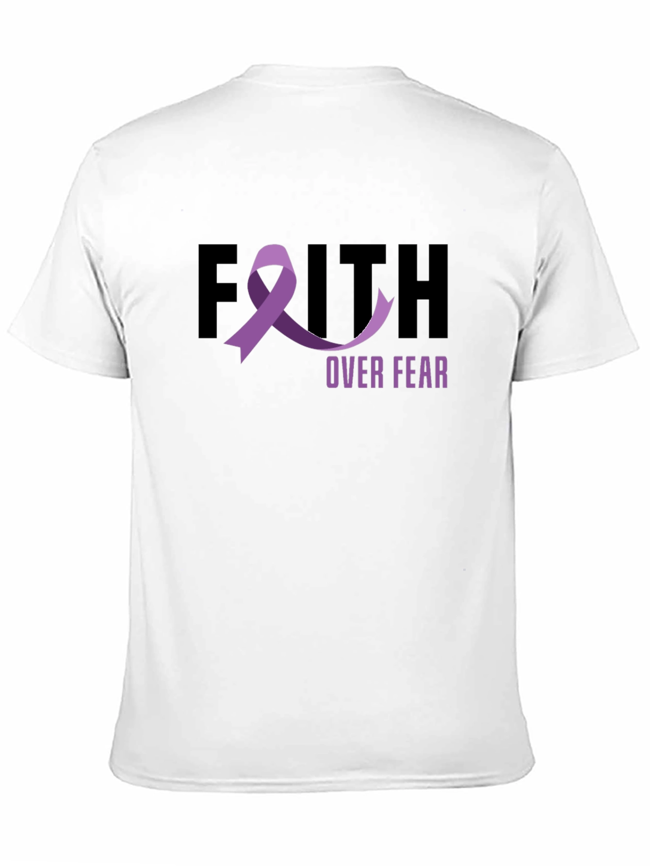 Faith Over Fear Purple Ribbon T-Shirt