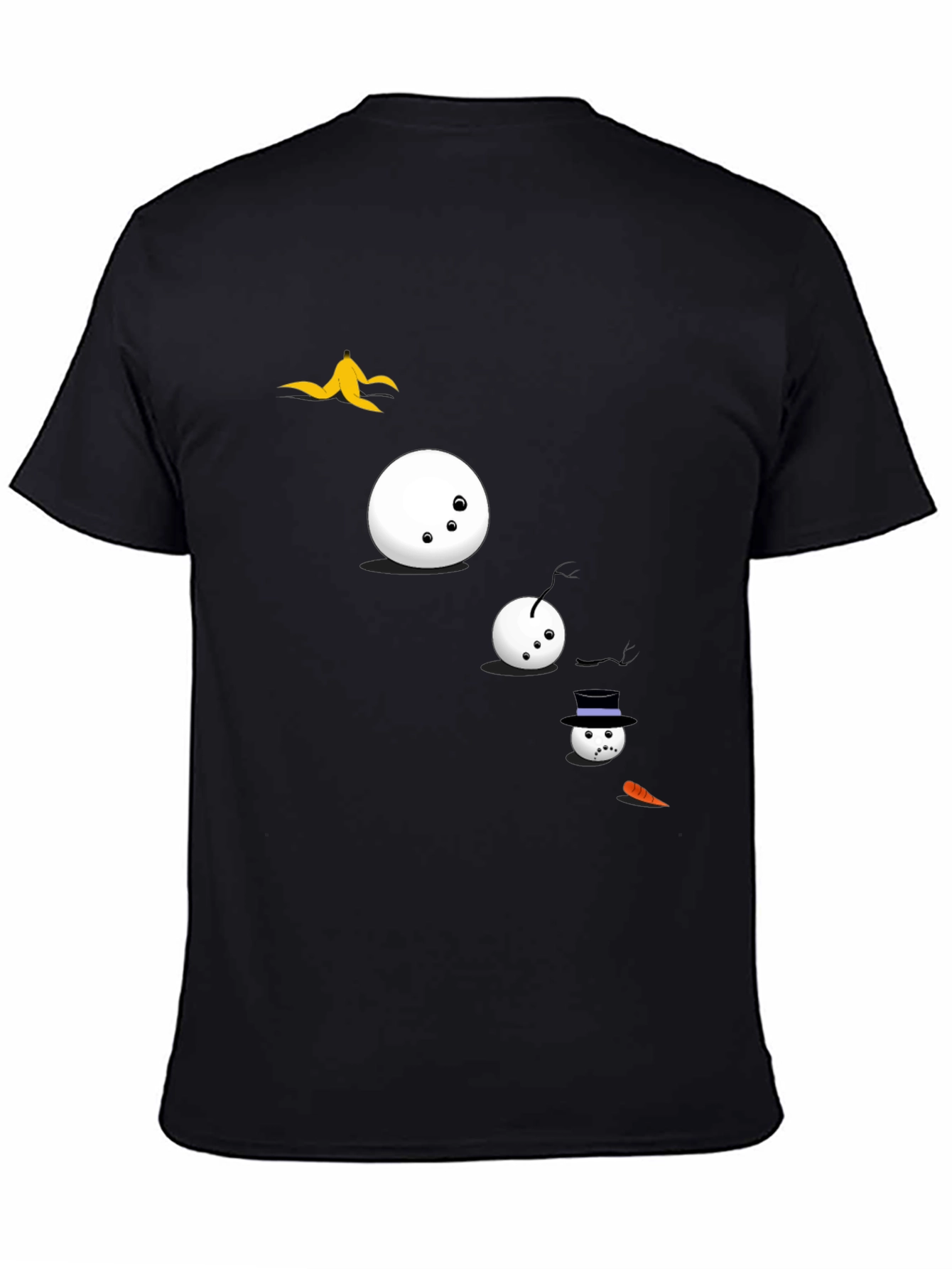 Funny Snowman T-Shirt - Black Cotton Tee