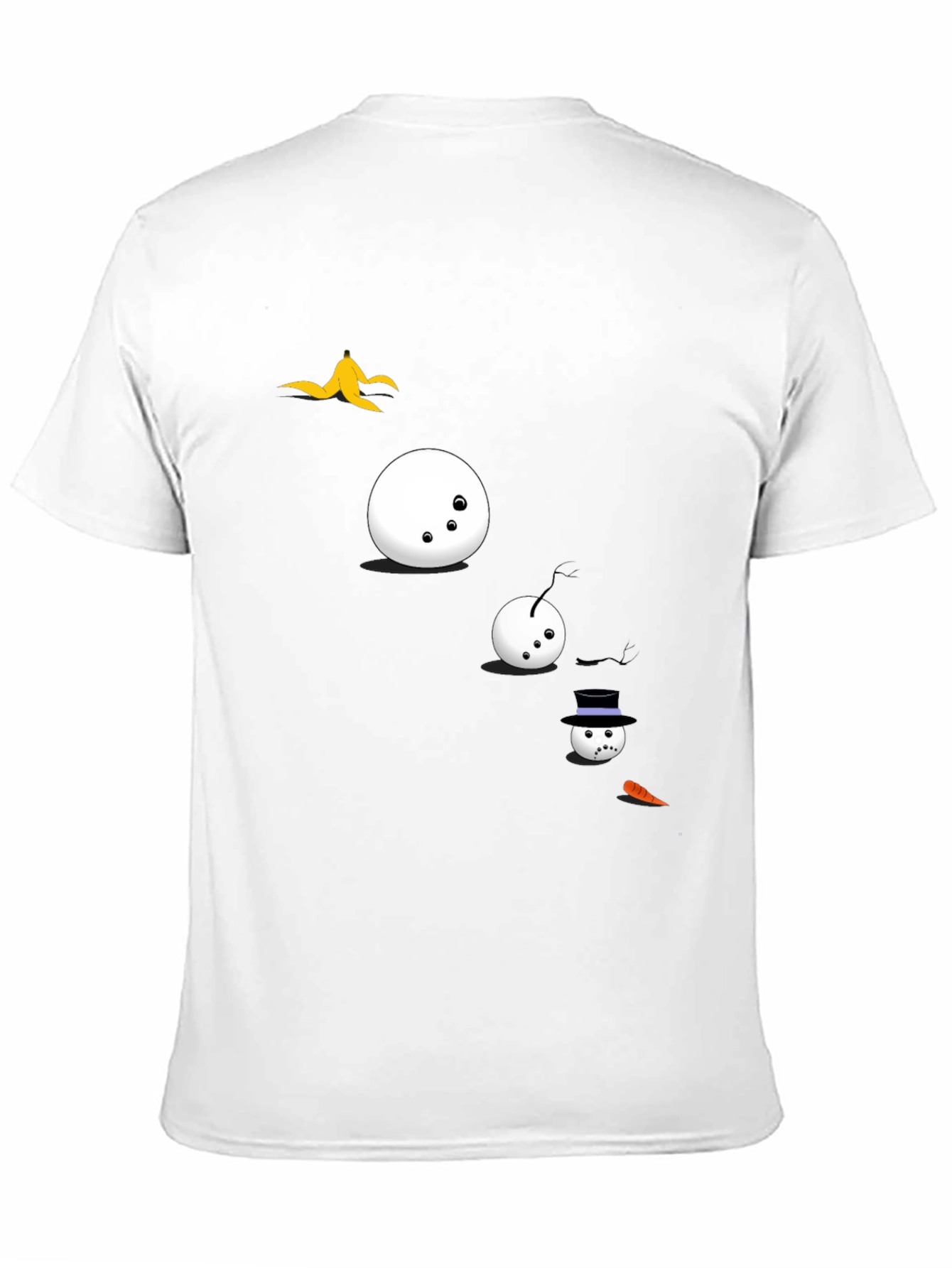 Funny Snowman T-Shirt - Black Cotton Tee