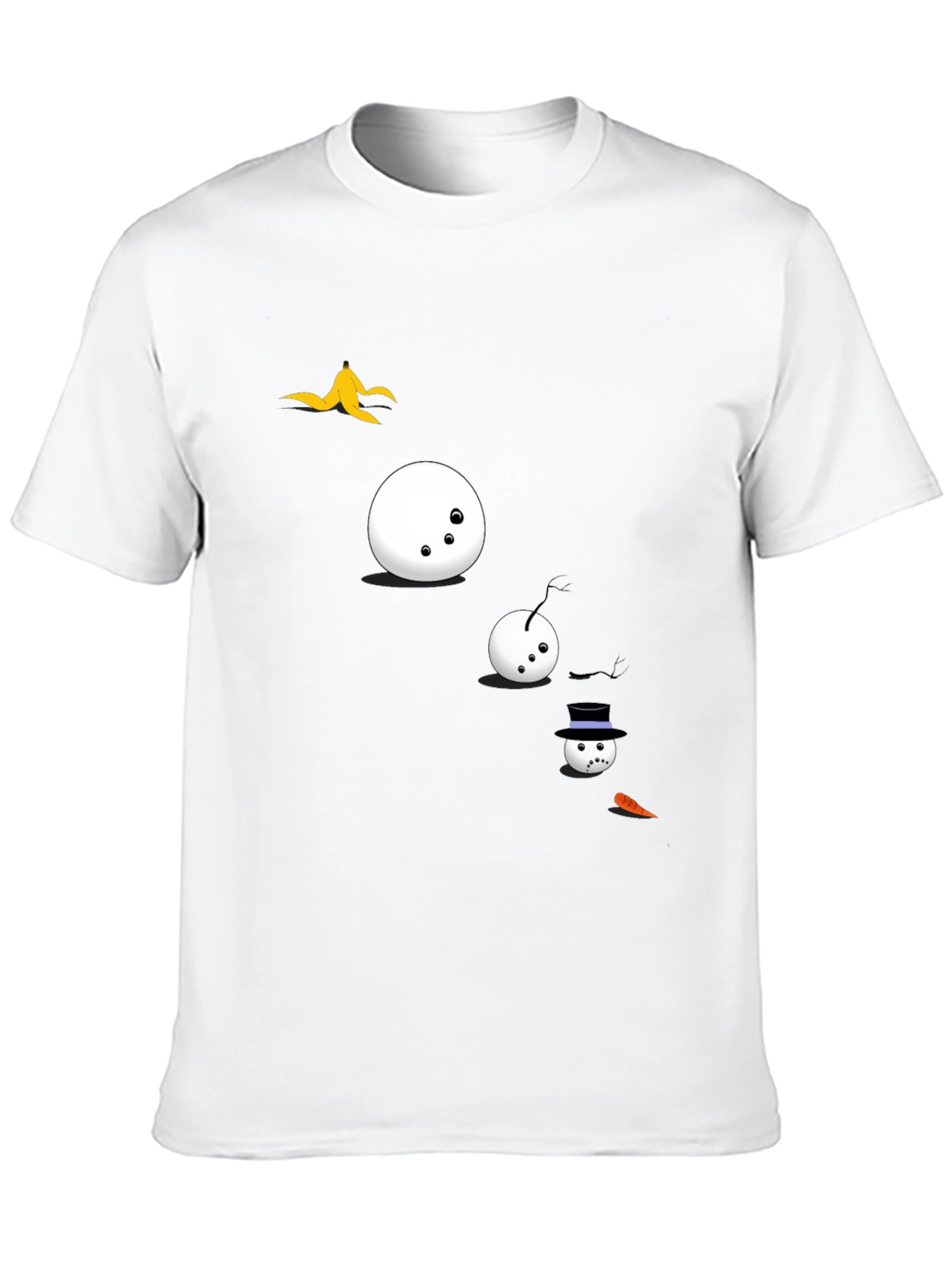 Funny Snowman T-Shirt - Black Cotton Tee