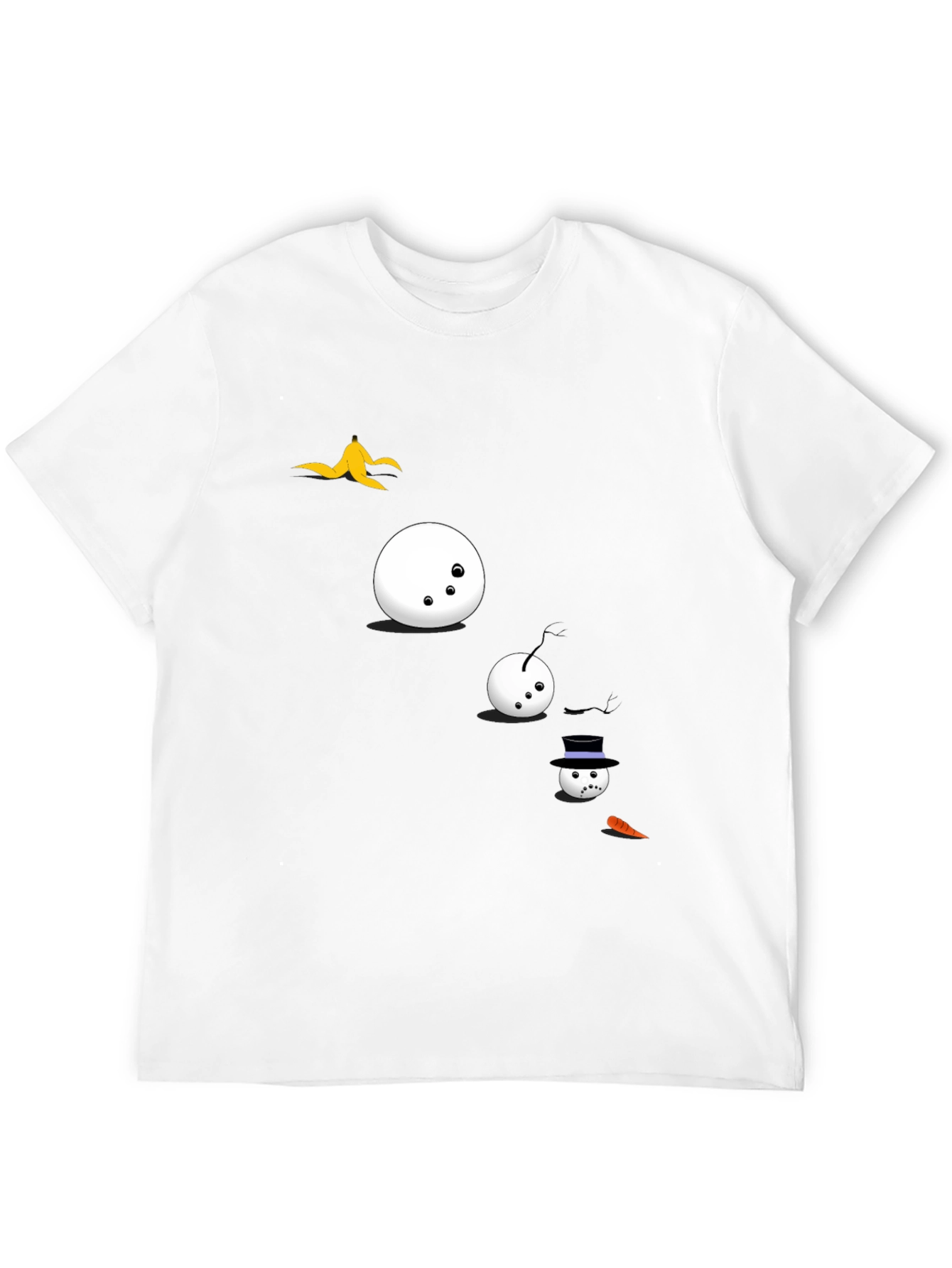 Funny Snowman T-Shirt - Black Cotton Tee