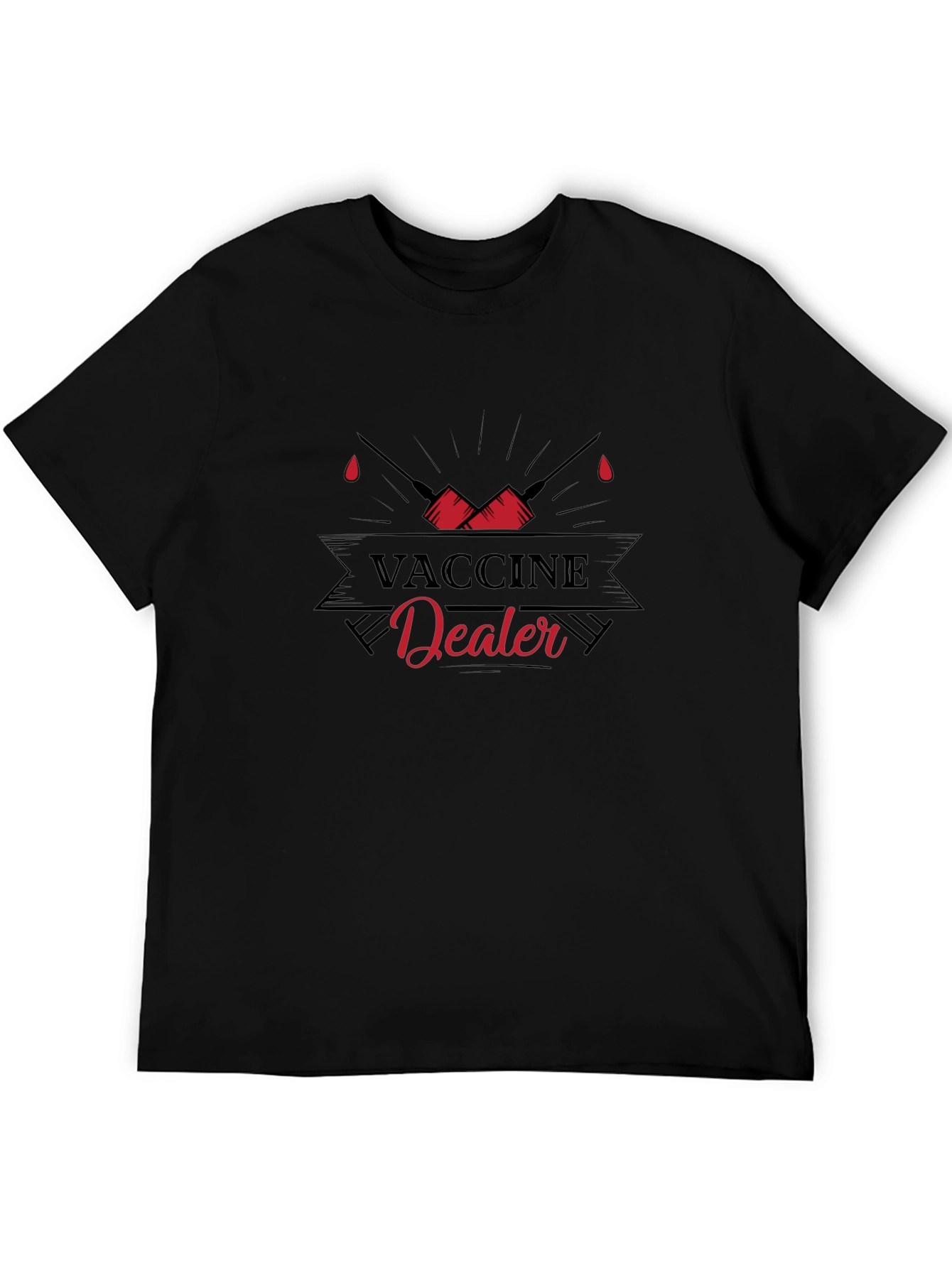 Vaccine Dealer Graphic T-Shirt - Black