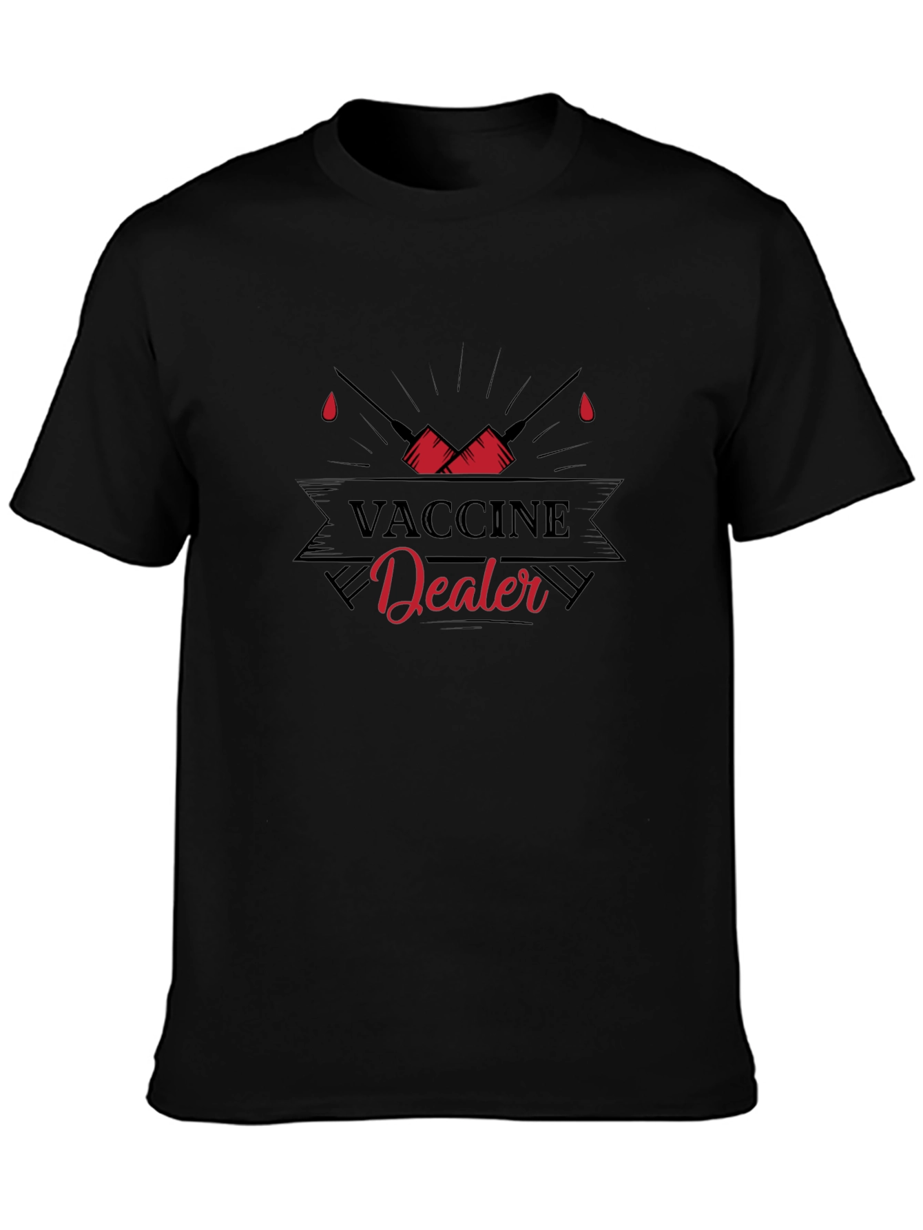 Vaccine Dealer Graphic T-Shirt - Black