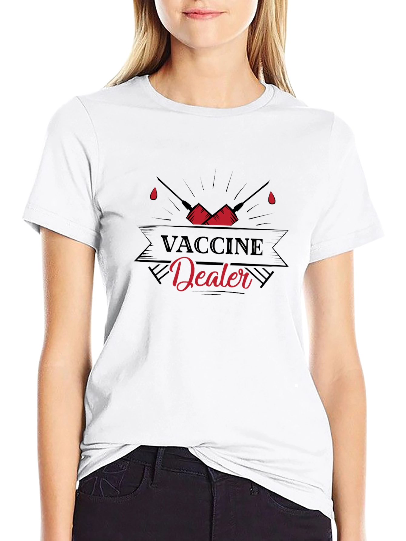 Vaccine Dealer Graphic T-Shirt - Black