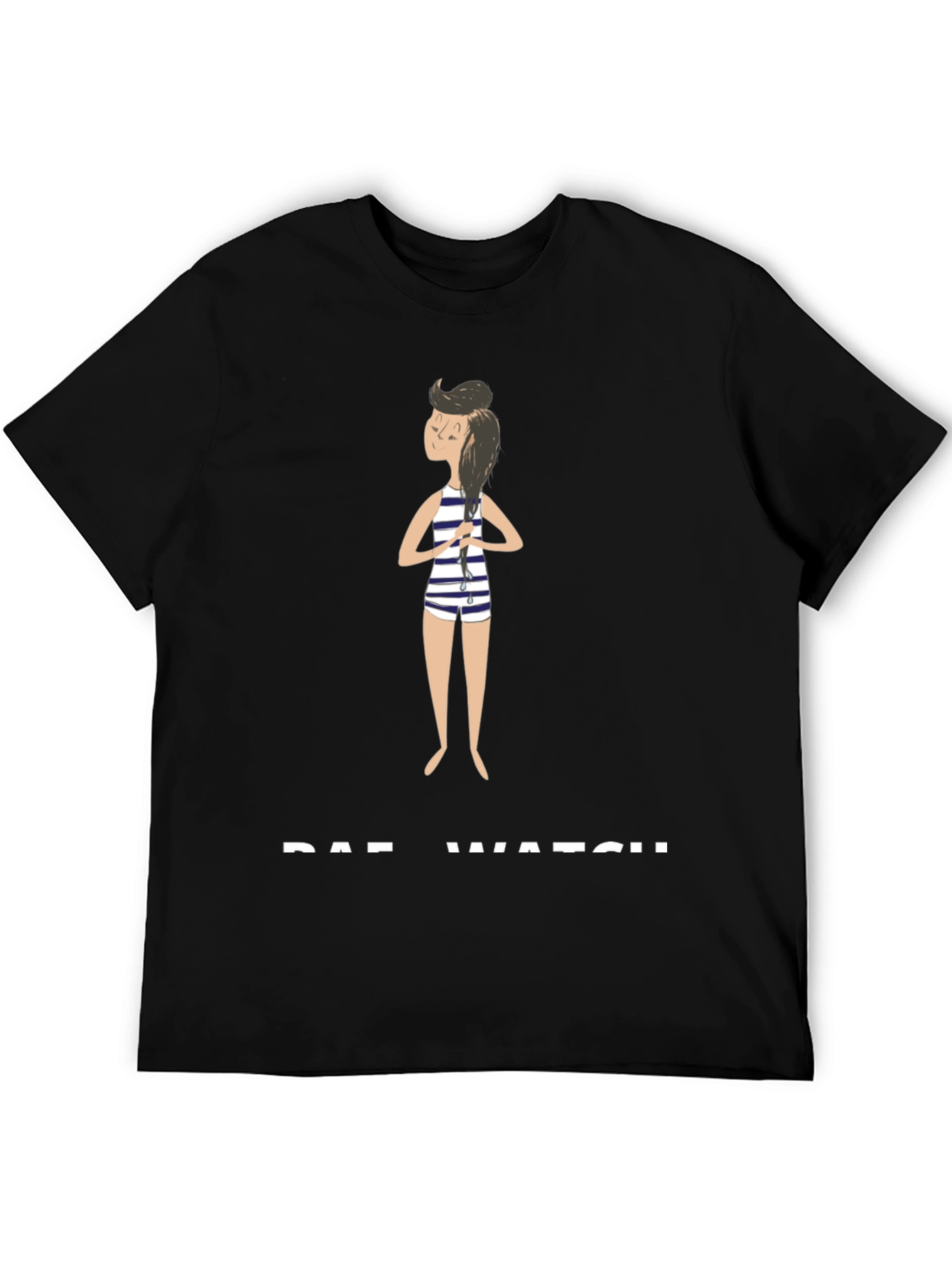 Rae Watch Black T-Shirt - Striped Bathing Suit