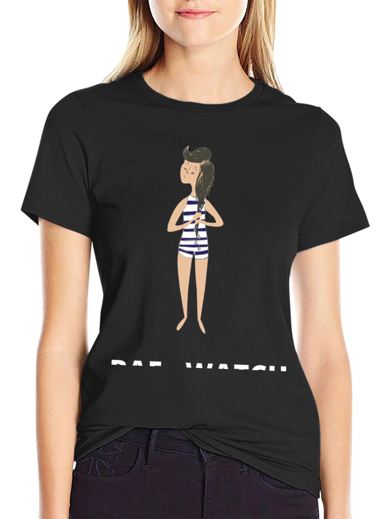 Rae Watch Black T-Shirt - Striped Bathing Suit
