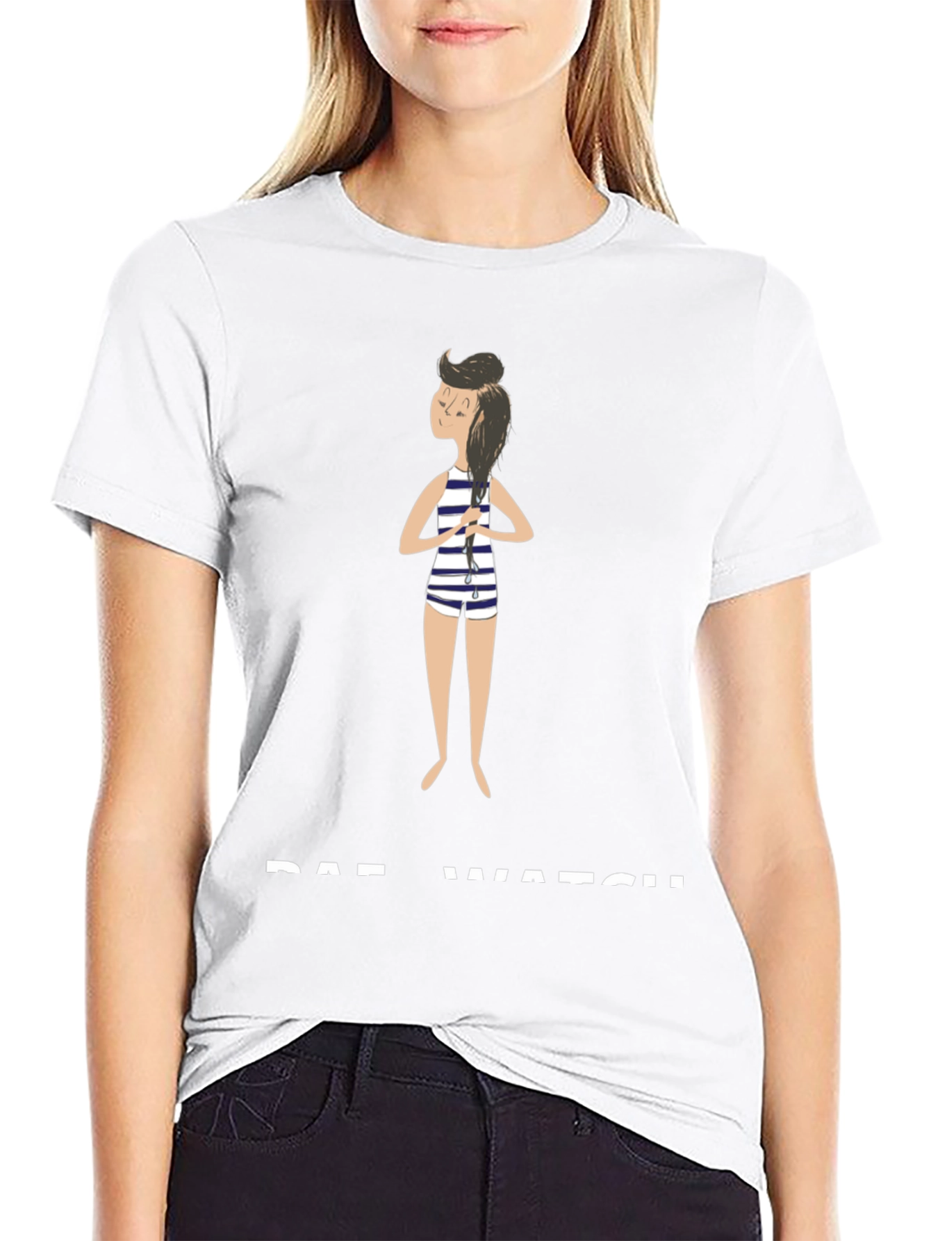 Rae Watch Black T-Shirt - Striped Bathing Suit