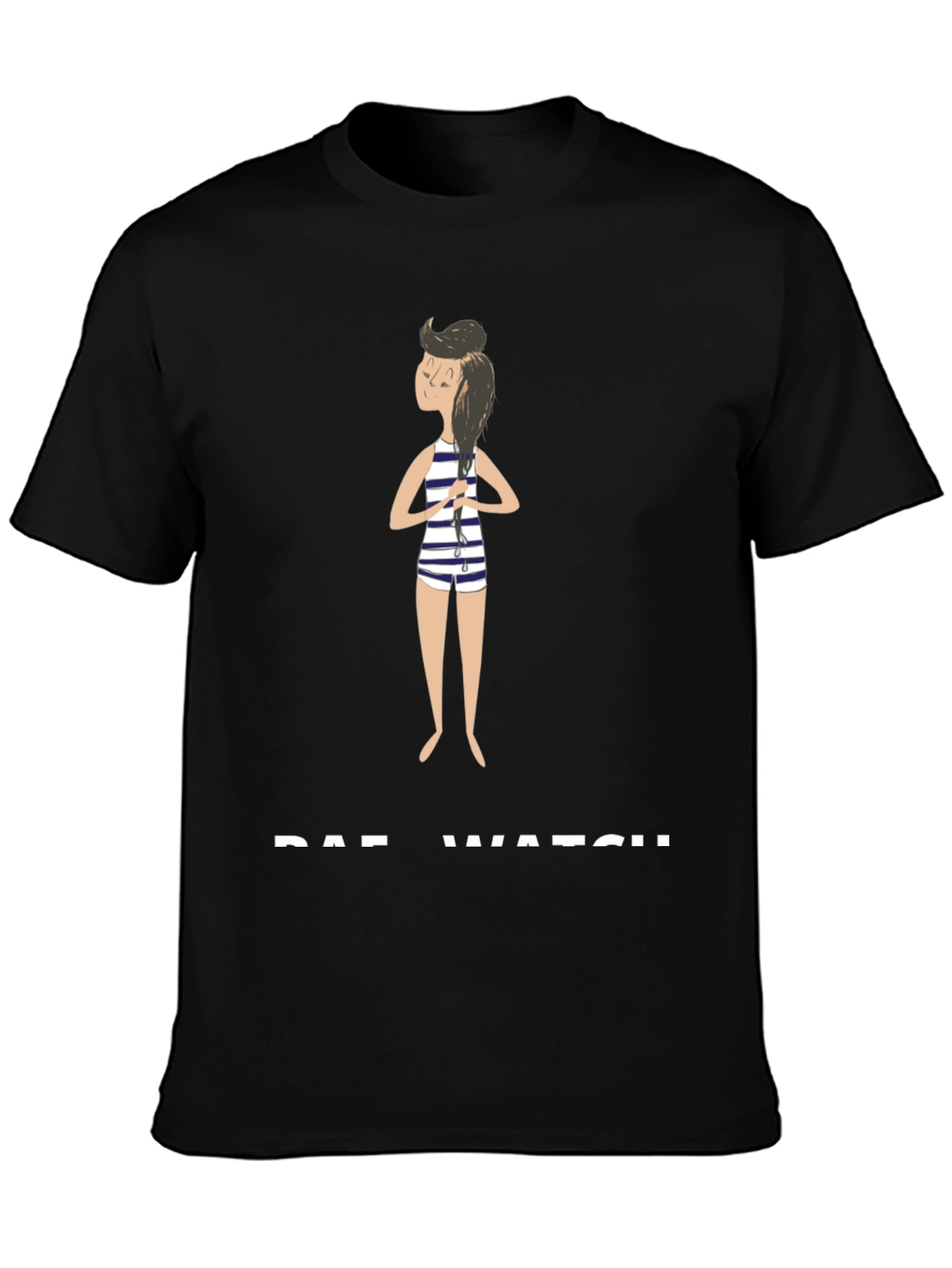 Rae Watch Black T-Shirt - Striped Bathing Suit