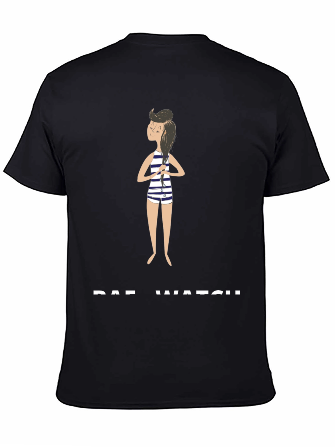 Rae Watch Black T-Shirt - Striped Bathing Suit