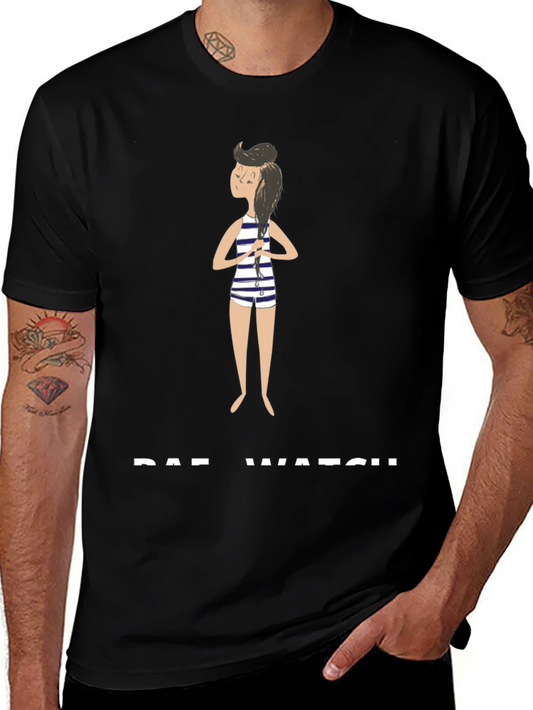 Rae Watch Black T-Shirt - Striped Bathing Suit