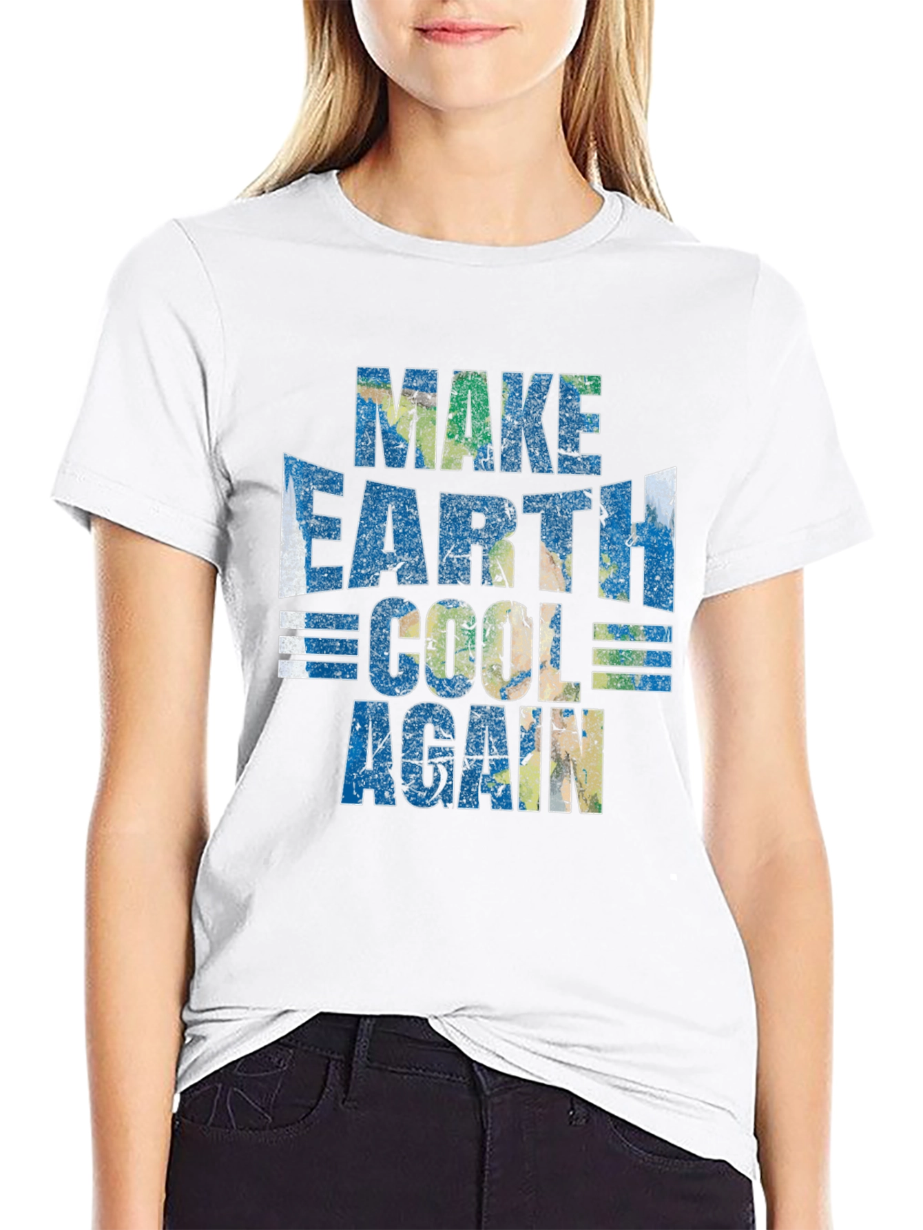 Make Earth Cool Again Black Graphic T-Shirt