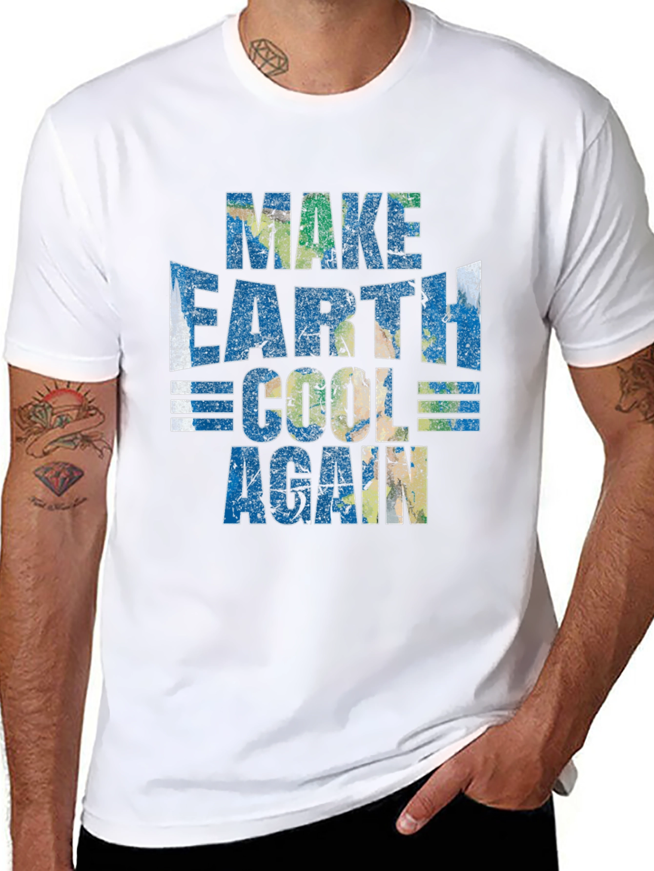 Make Earth Cool Again Black Graphic T-Shirt