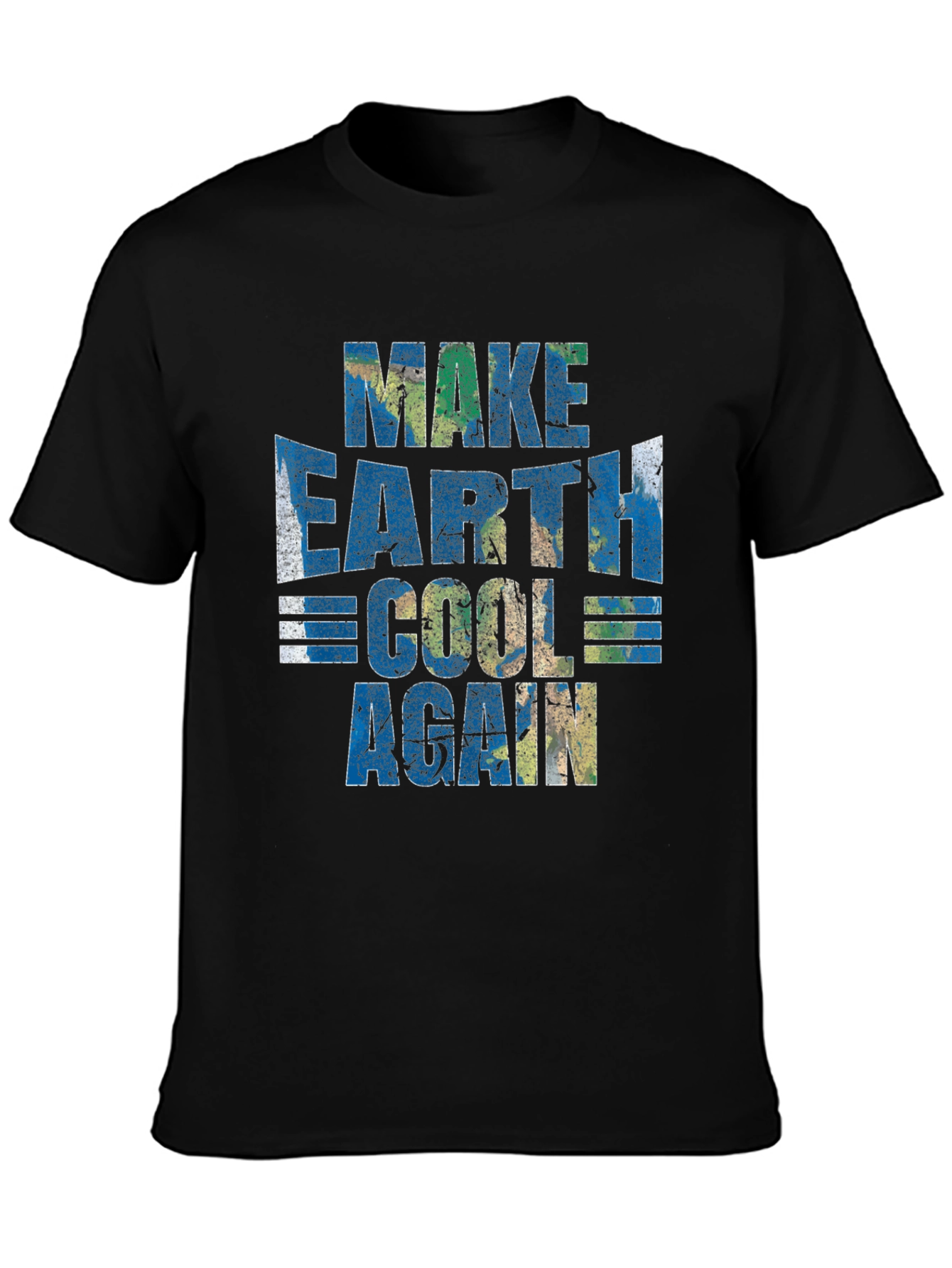 Make Earth Cool Again Black Graphic T-Shirt