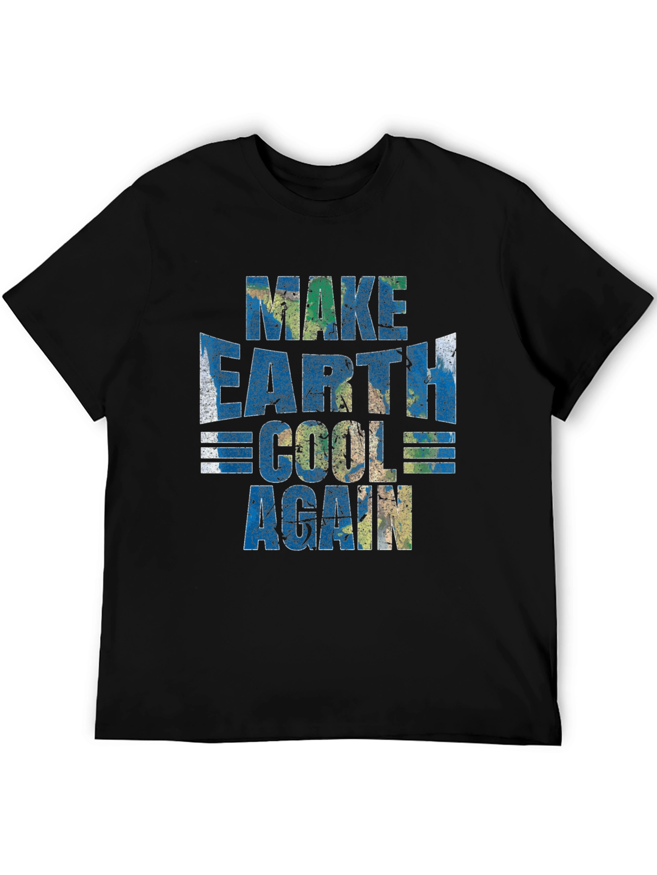 Make Earth Cool Again Black Graphic T-Shirt