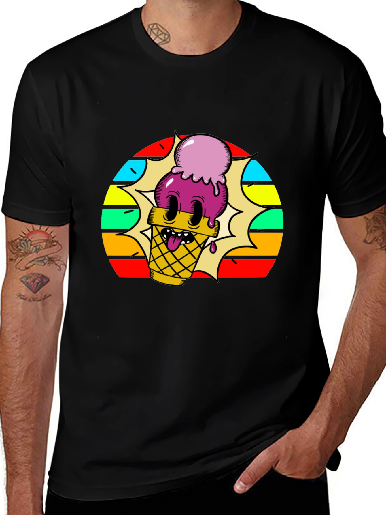 Funky Retro Ice Cream Cone Graphic Tee