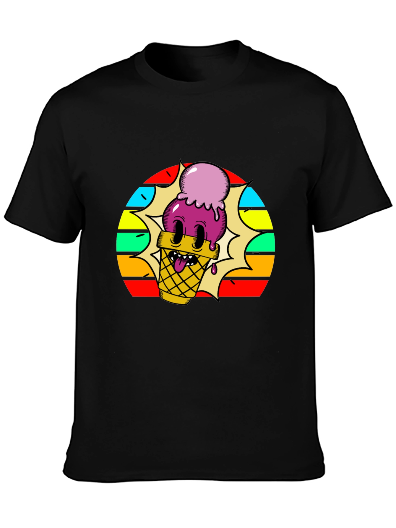 Funky Retro Ice Cream Cone Graphic Tee