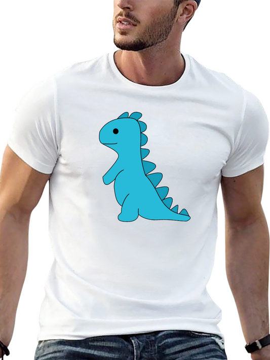 Blue Dinosaur Graphic Tee - Black Casual Shirt