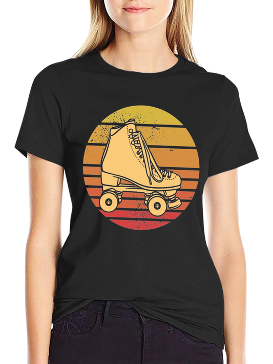 Retro Roller Skate T-Shirt - Sunset Design