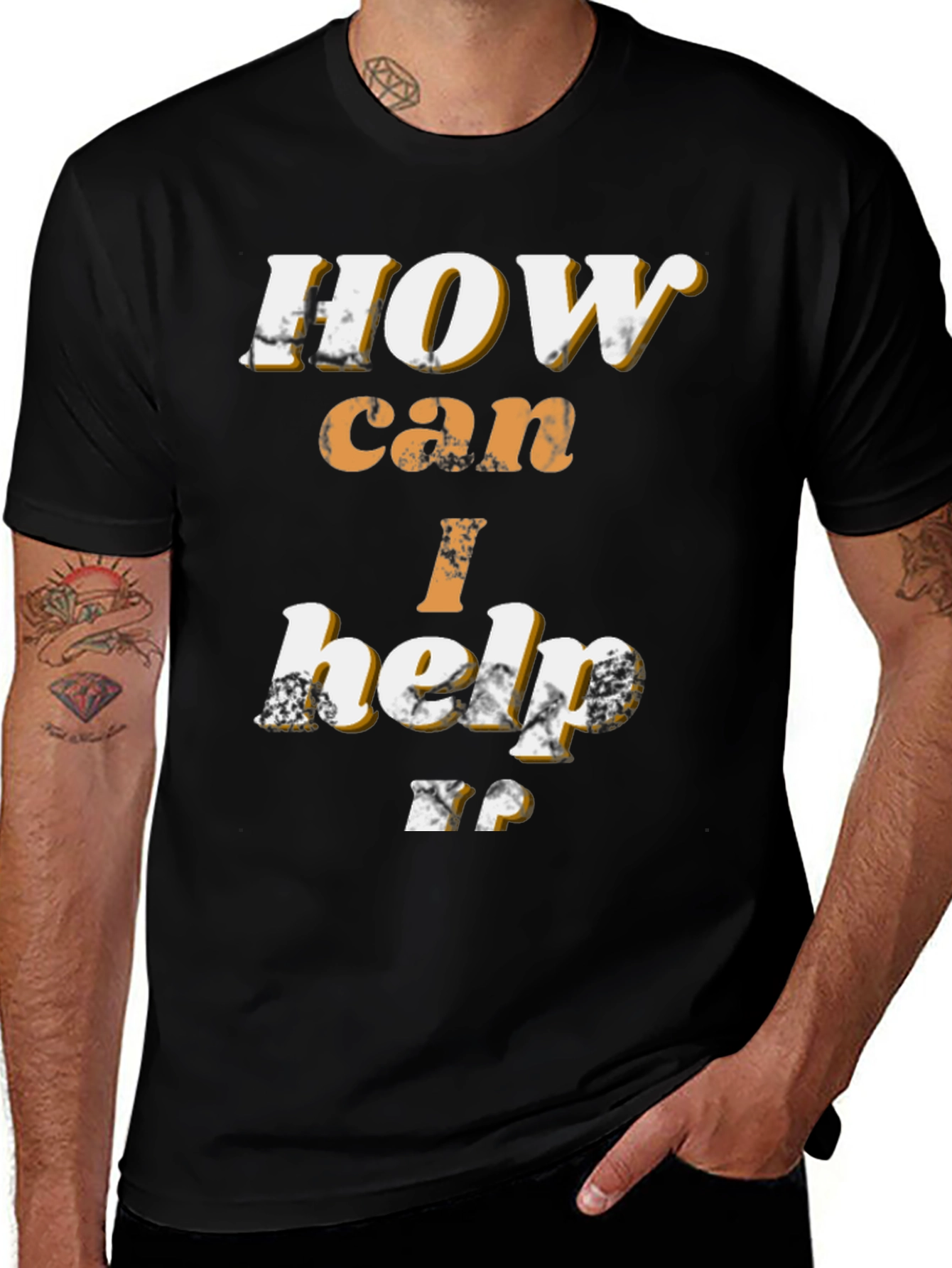 How Can I Help T-Shirt - Black Graphic Tee