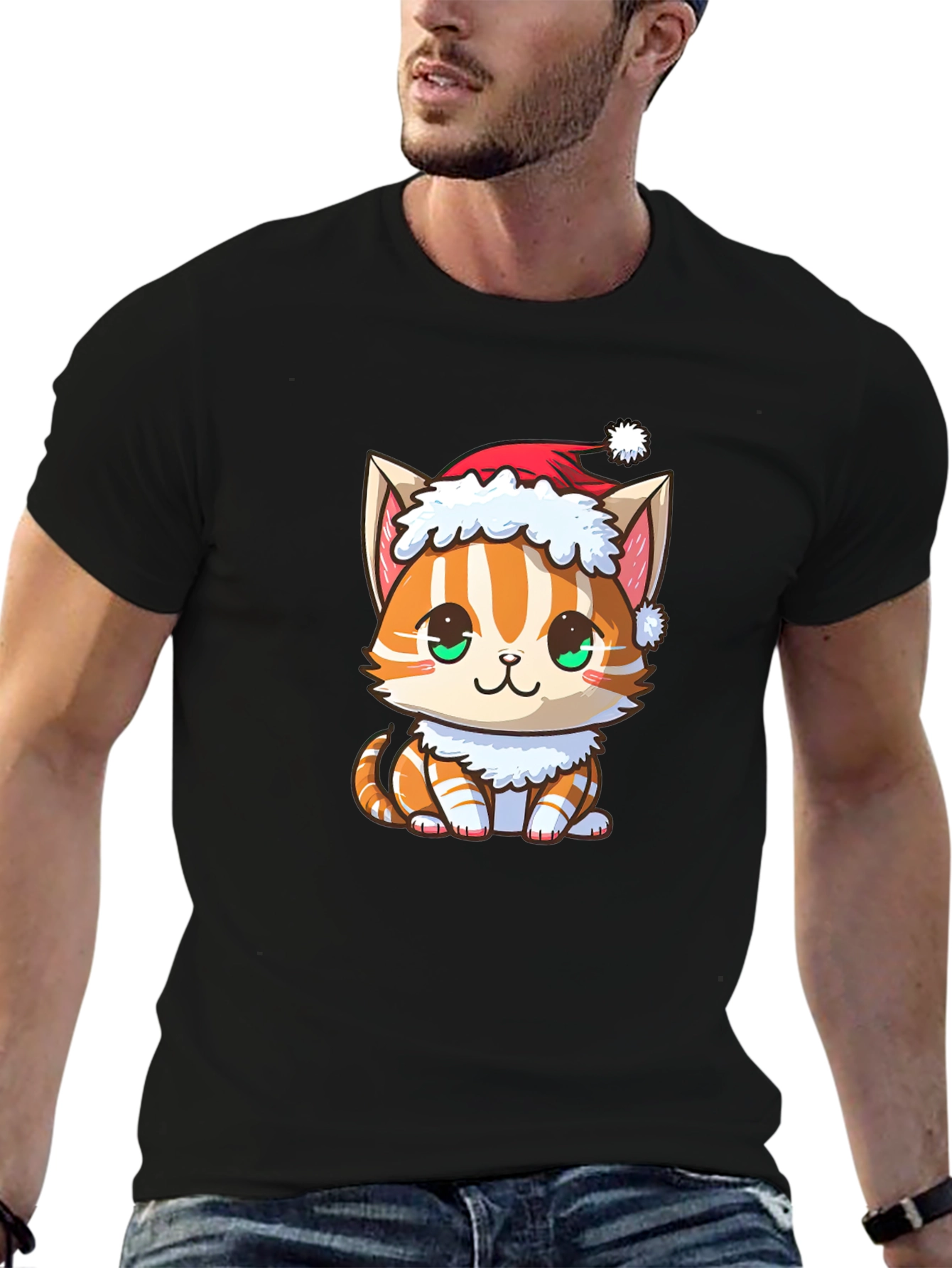 Festive Cat T-Shirt: Holiday Kitten Tee