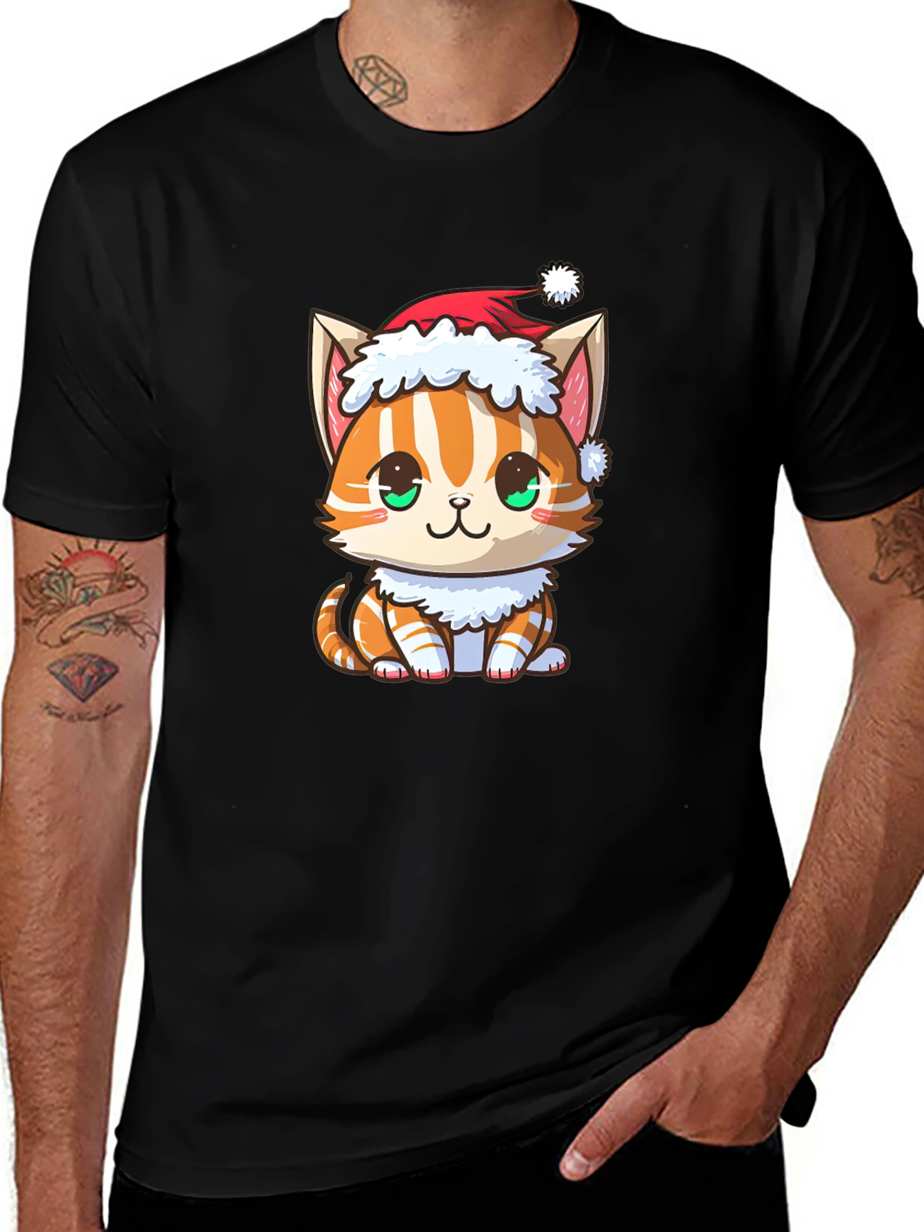 Festive Cat T-Shirt: Holiday Kitten Tee