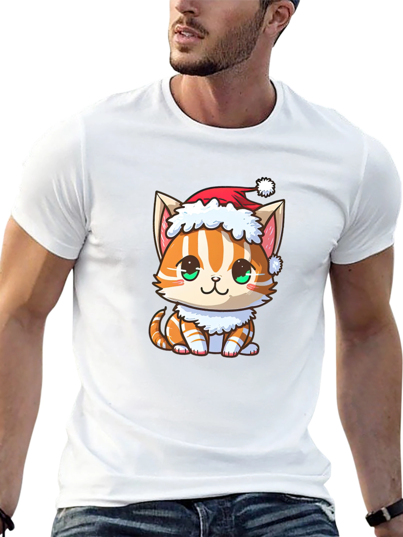Festive Cat T-Shirt: Holiday Kitten Tee