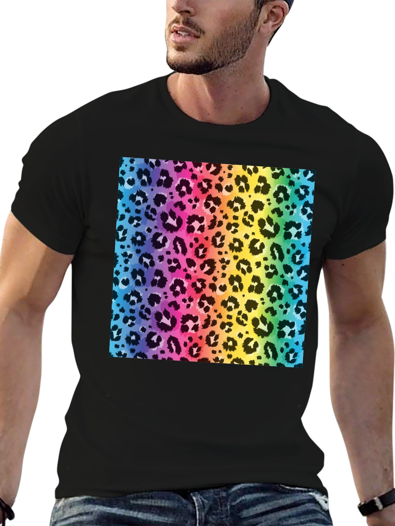 Rainbow Leopard Print T-Shirt