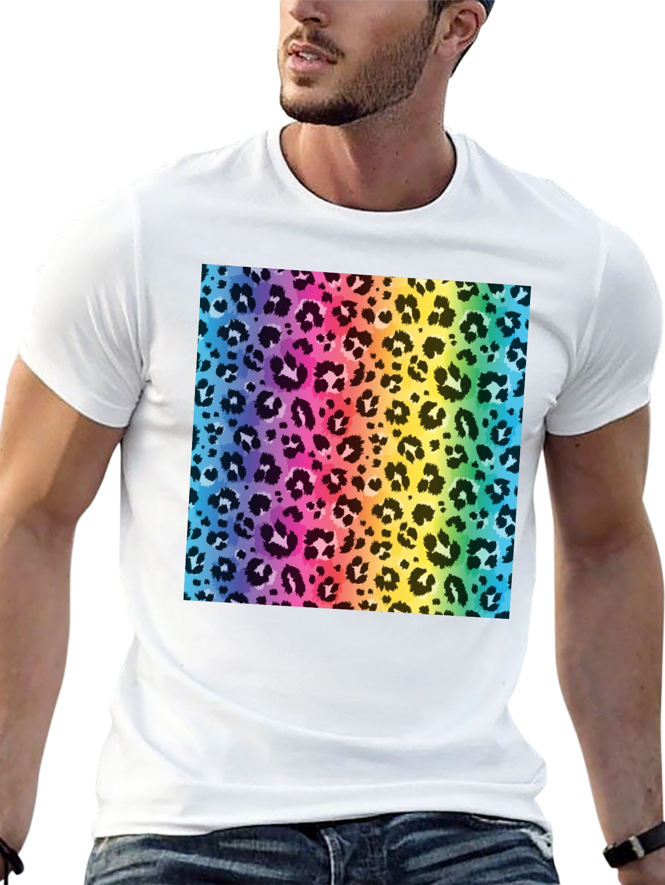Rainbow Leopard Print T-Shirt