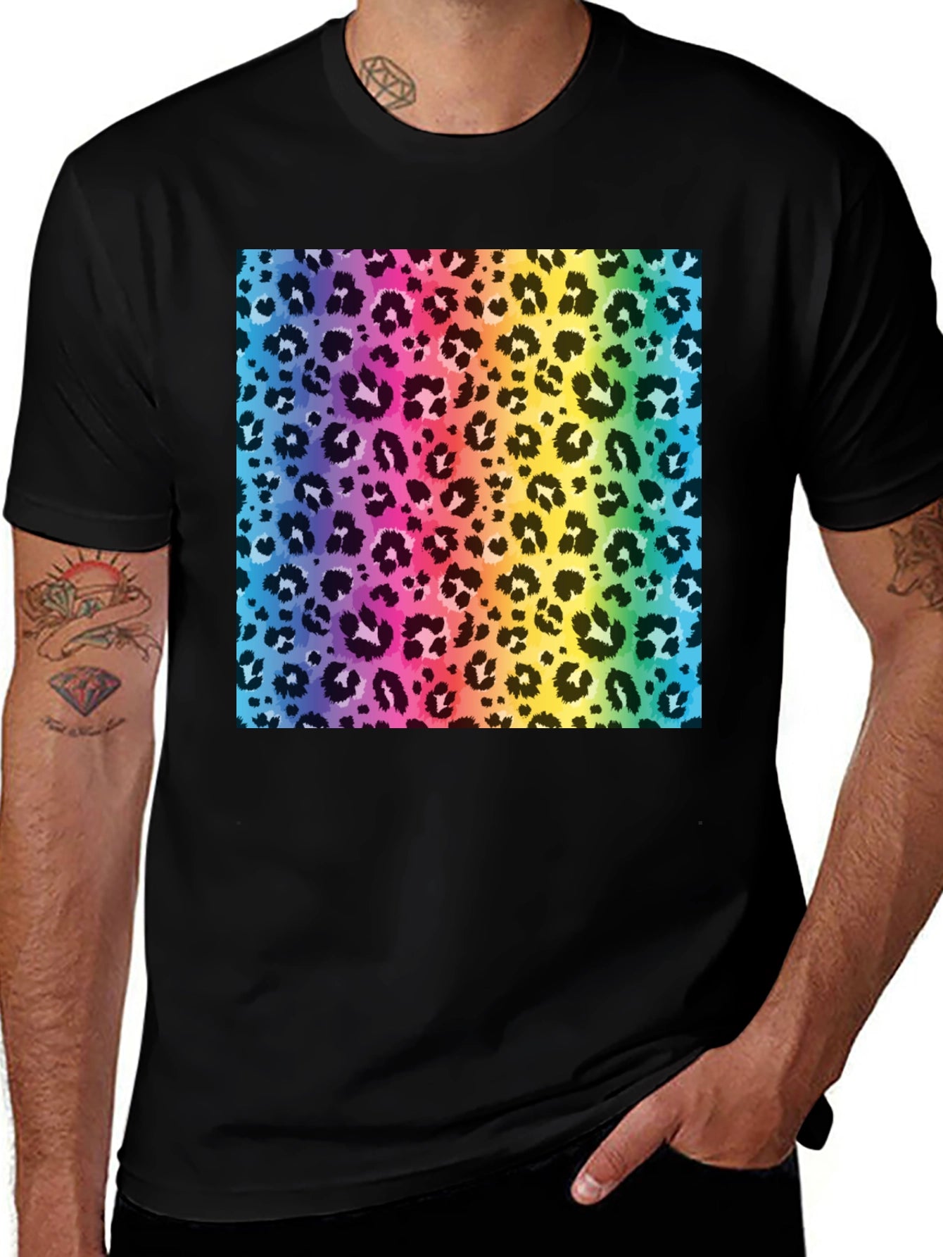 Rainbow Leopard Print T-Shirt