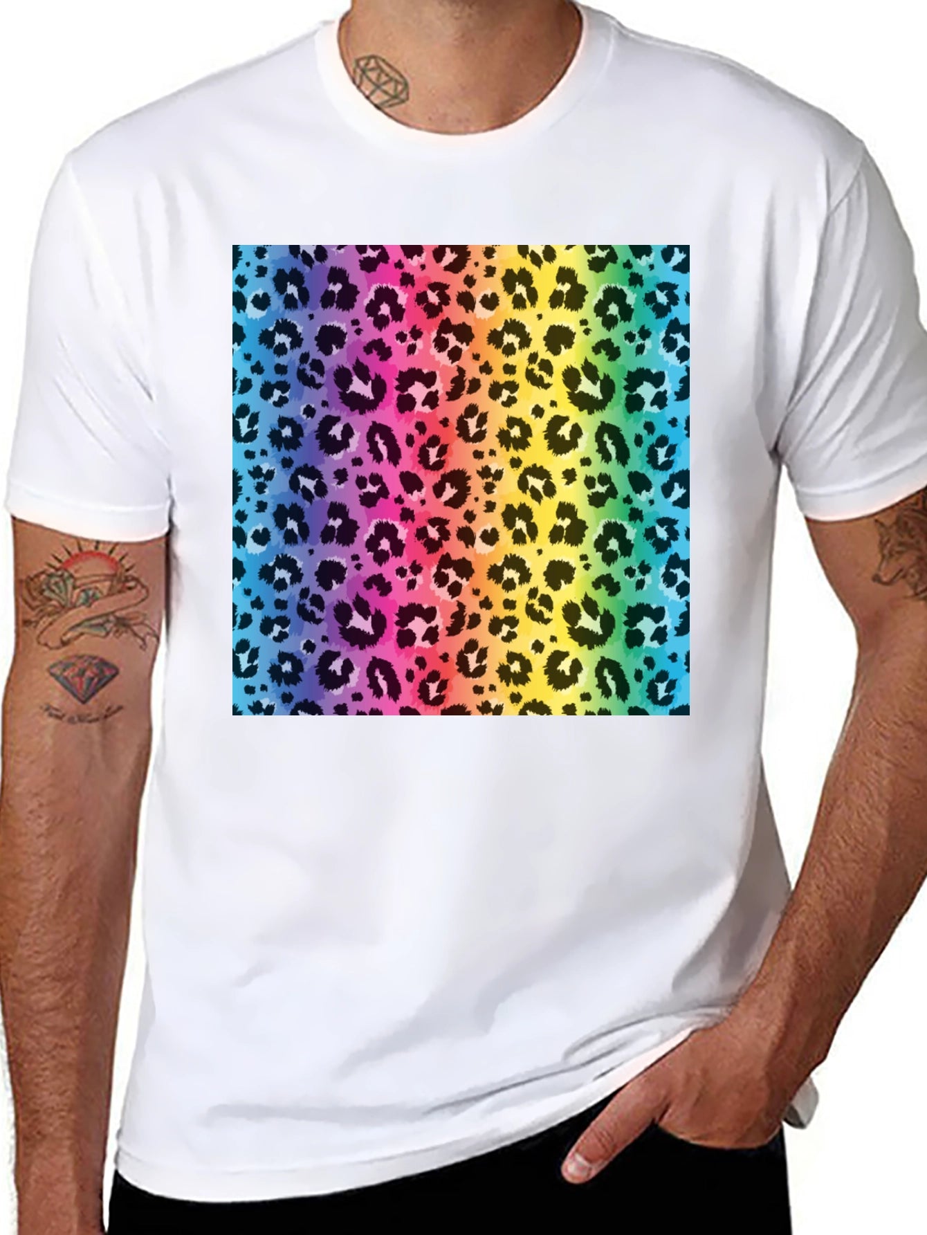Rainbow Leopard Print T-Shirt
